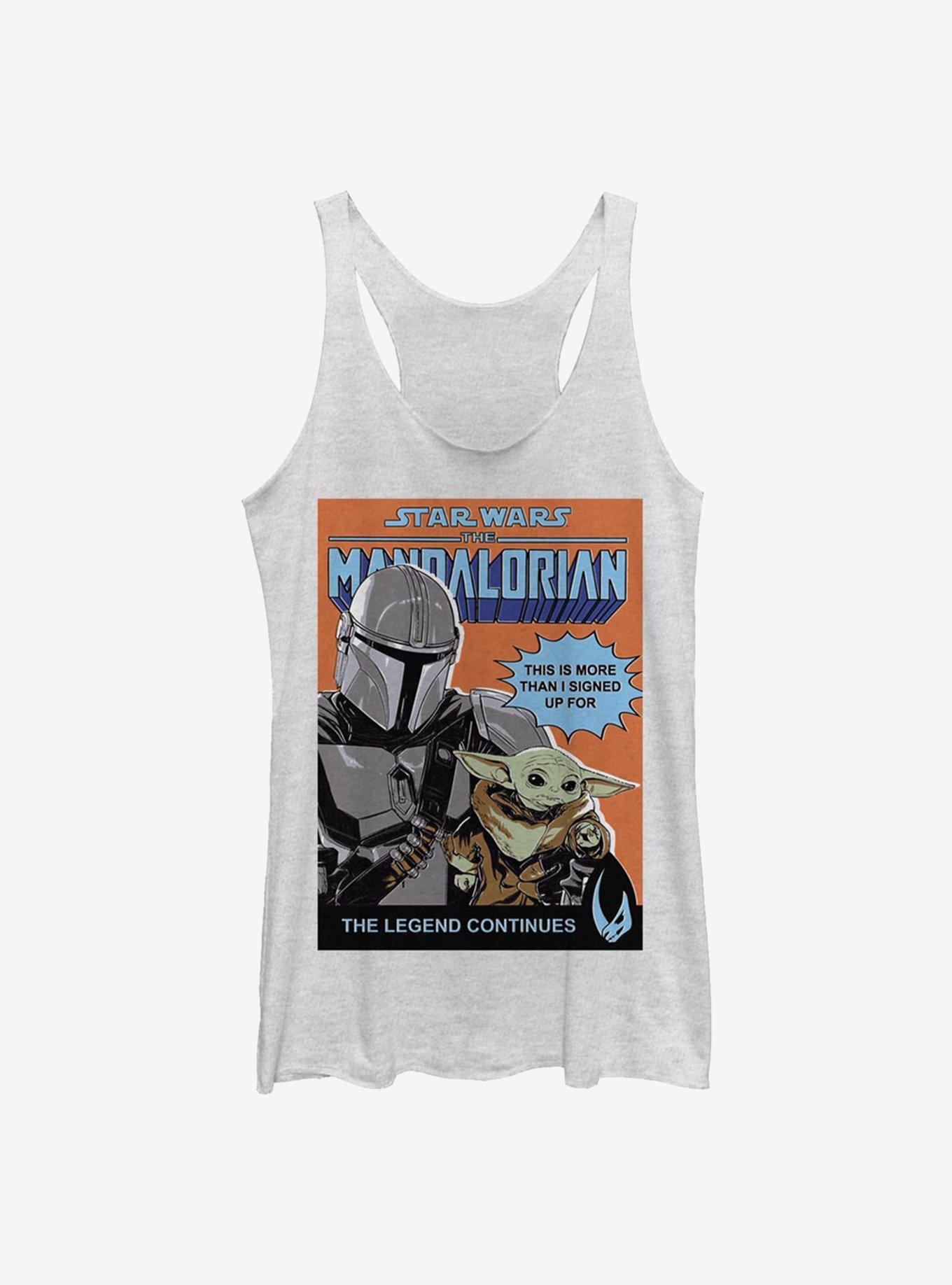 Star Wars The Mandalorian Signed Up For Poster Womens Tank Top, WHITE HTR, hi-res view 1