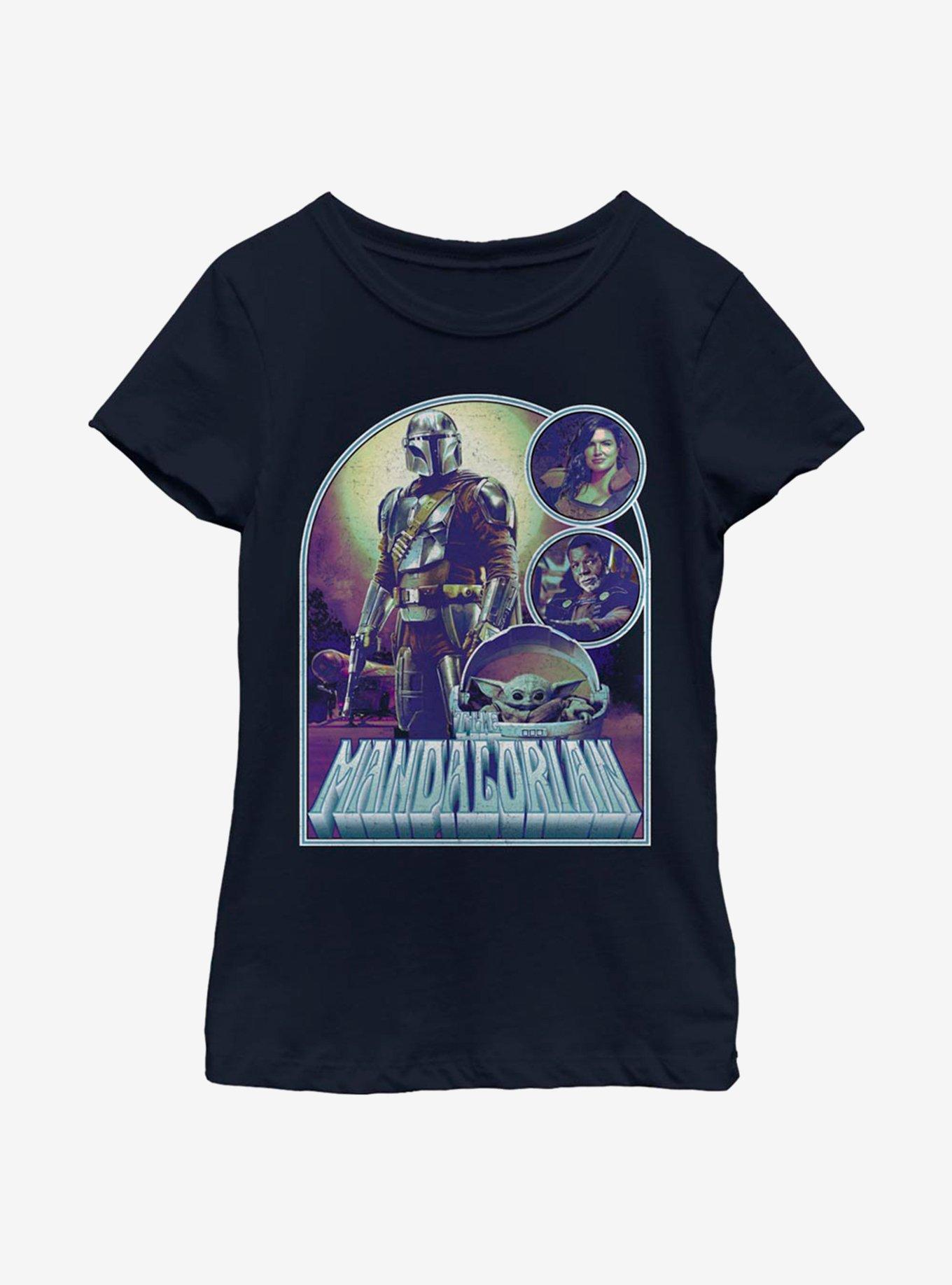 Star Wars The Mandalorian Bounty Jobs Youth Girls T-Shirt, NAVY, hi-res