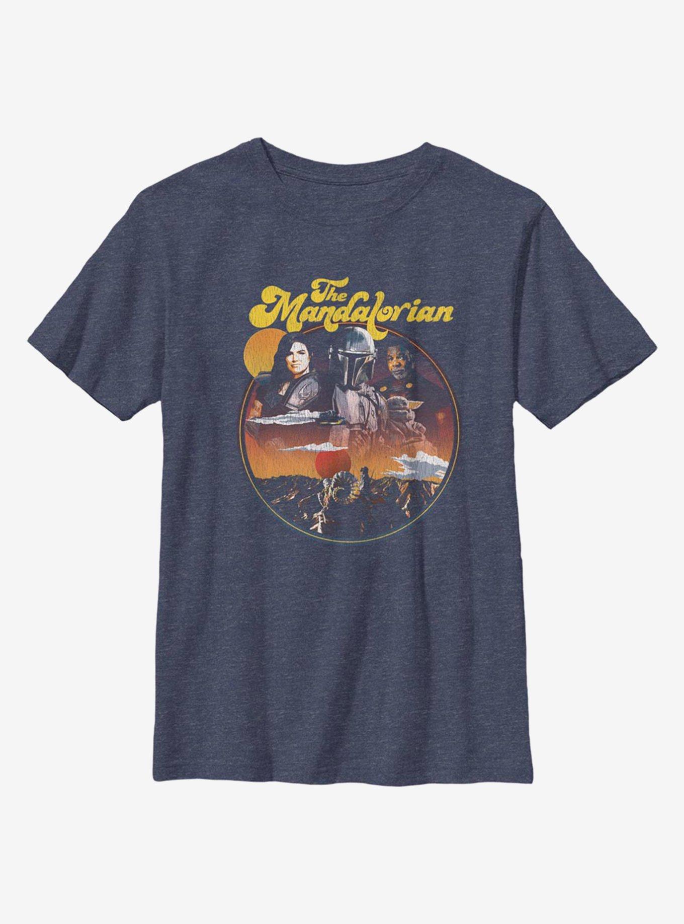 Star Wars The Mandalorian Razor Crew Youth T-Shirt, NAVY HTR, hi-res