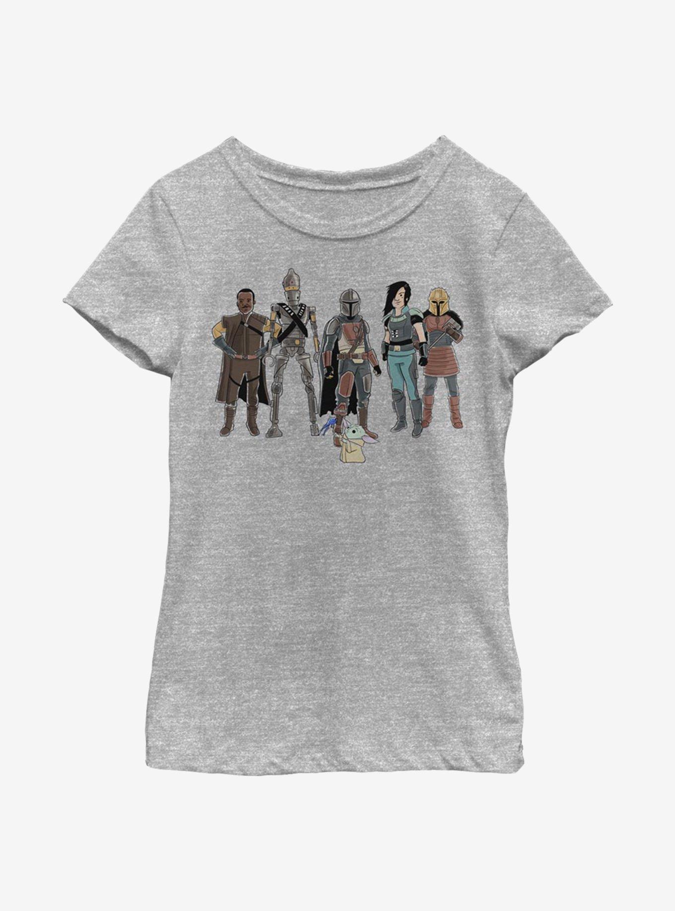 Star Wars The Mandalorian The Child And Friends Youth Girls T-Shirt, ATH HTR, hi-res