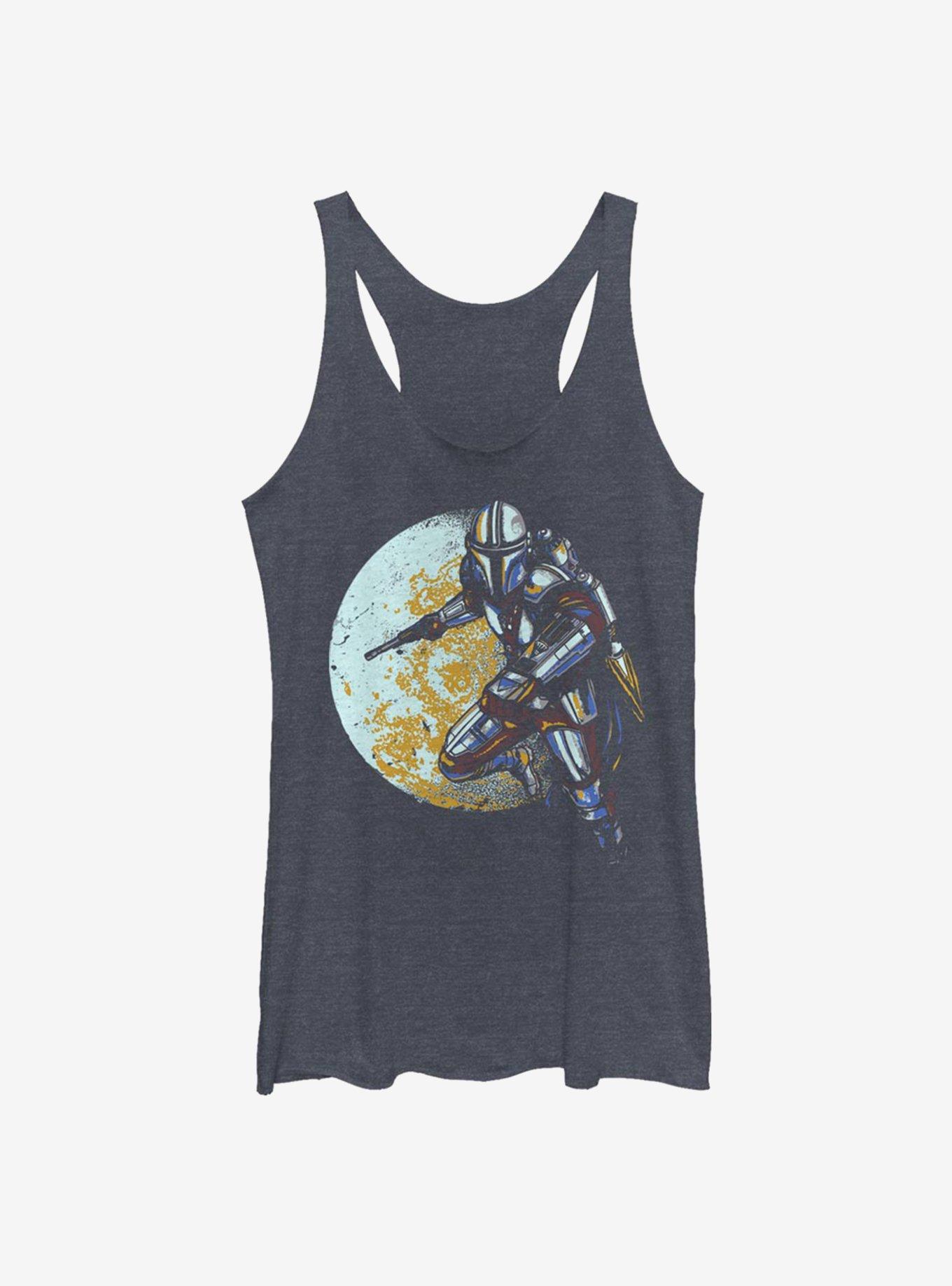 Star Wars The Mandalorian Moon-dalorian Womens Tank Top, NAVY HTR, hi-res