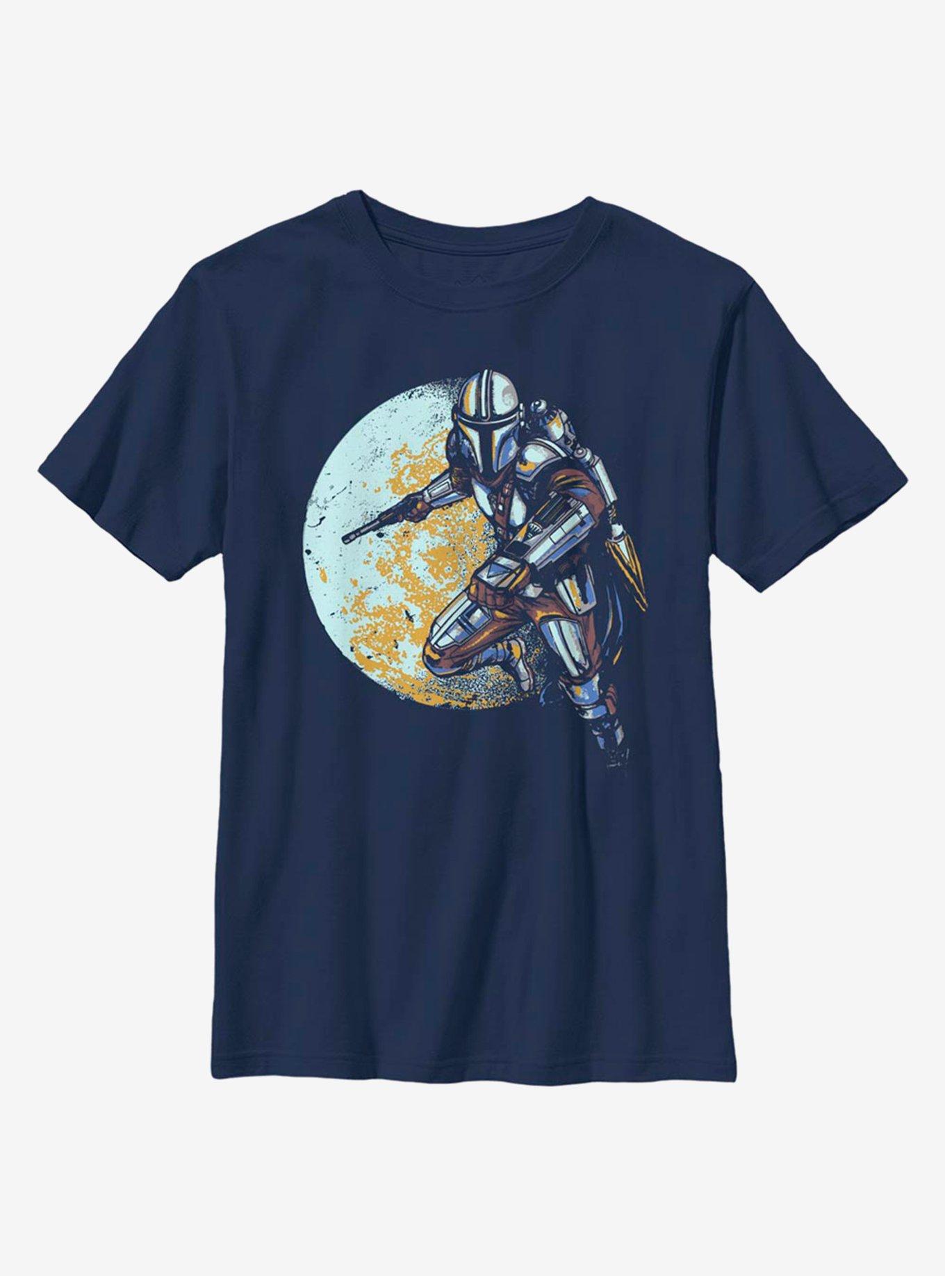 Star Wars The Mandalorian Moon-dalorian Youth T-Shirt, NAVY, hi-res view 1