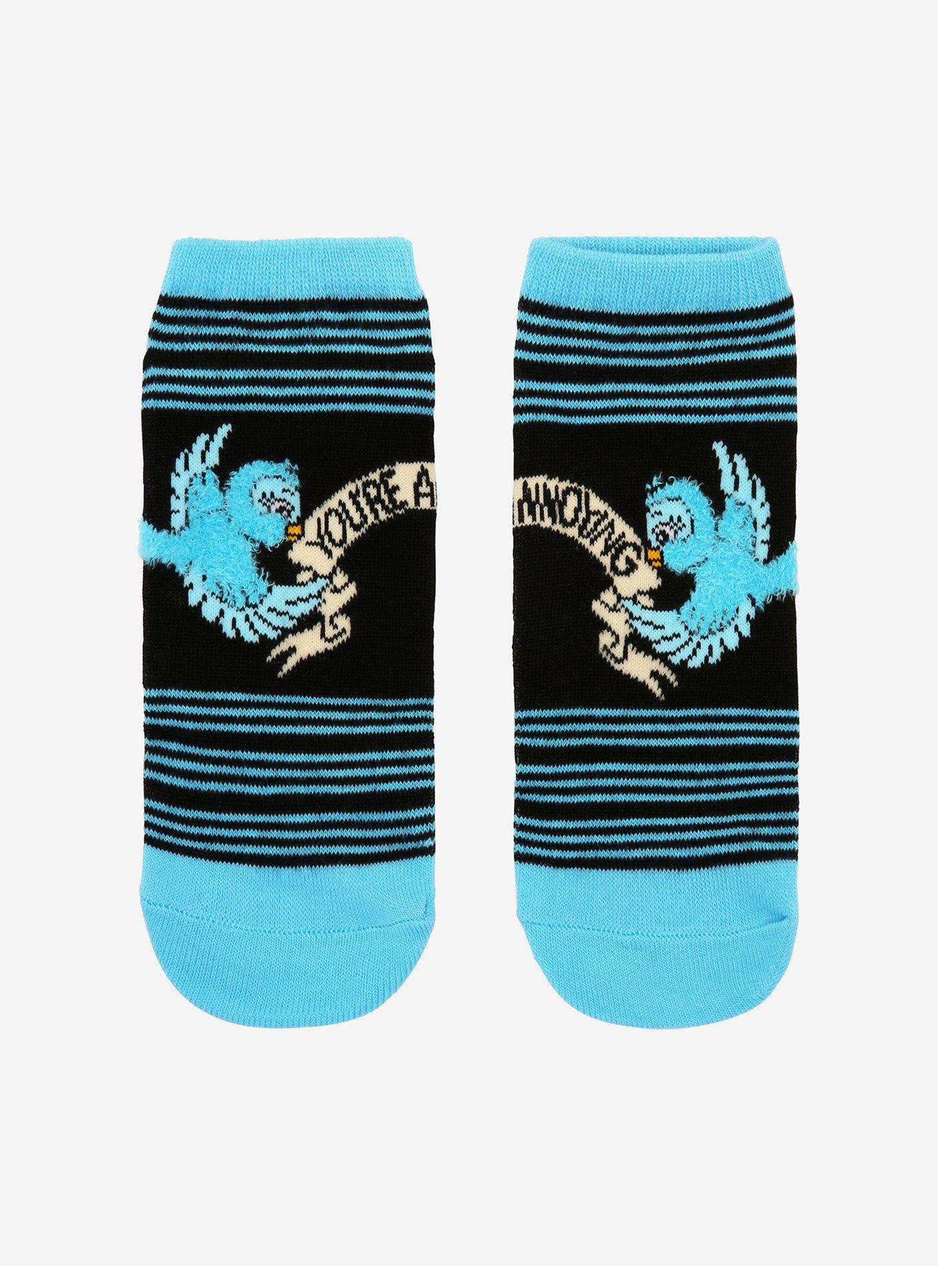 You're Annoying Fuzzy Blue Bird No-Show Socks, , hi-res