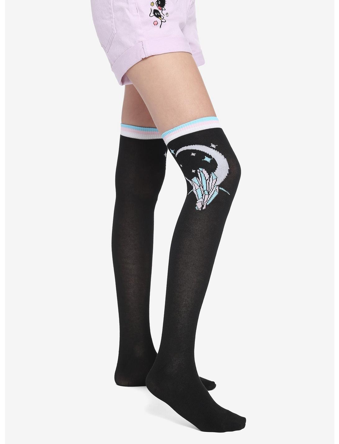 Crystals & Moons Over-The-Knee Socks, , hi-res