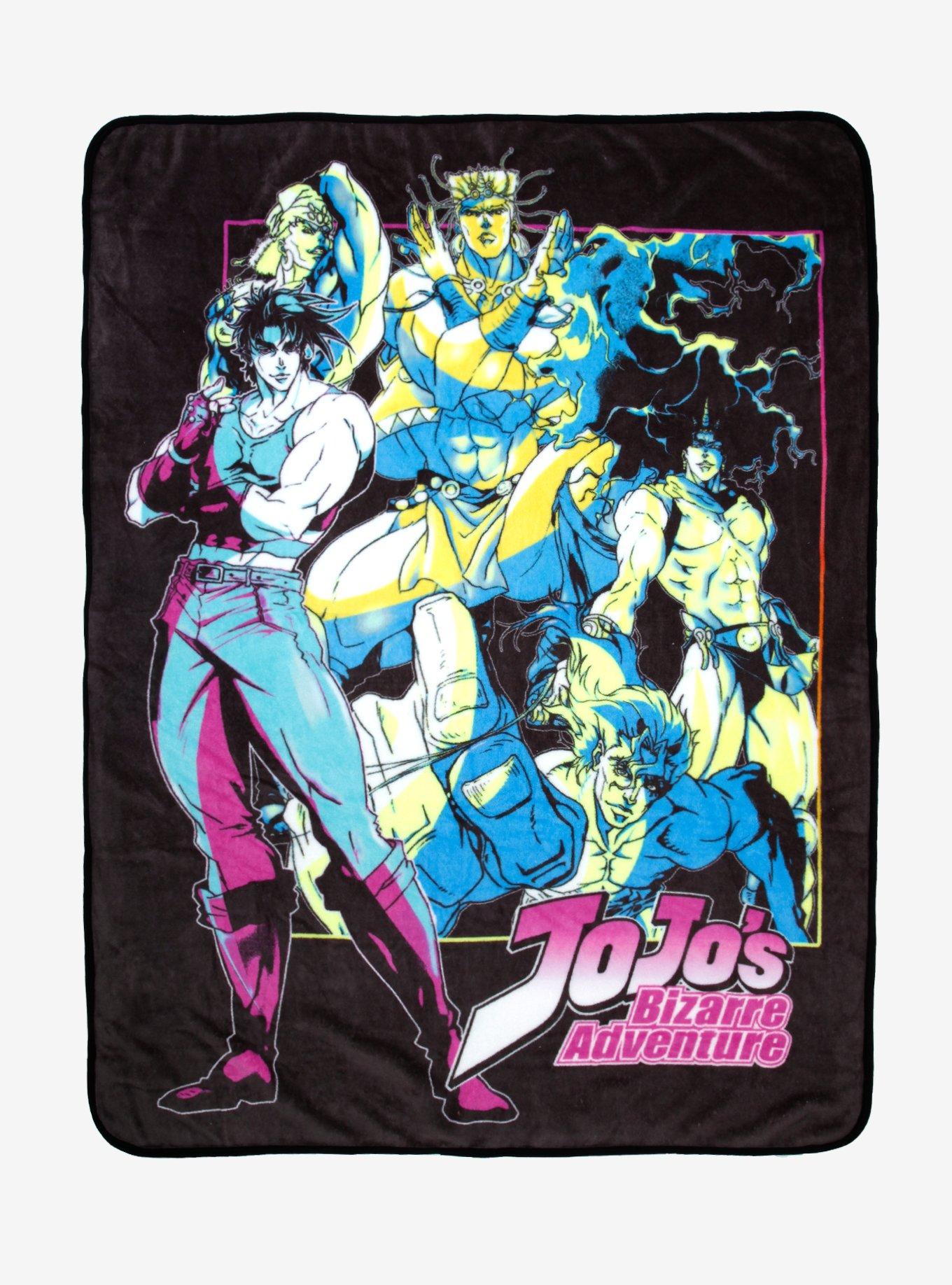 Great Eastern Entertainment JoJo's Bizarre Adventure Group Sublimation Throw Blanket - Officially Licensed Anime Blanket
