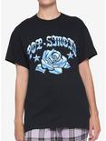 Pop Smoke Chrome Flower Oversized Girls T-Shirt, BLACK, hi-res