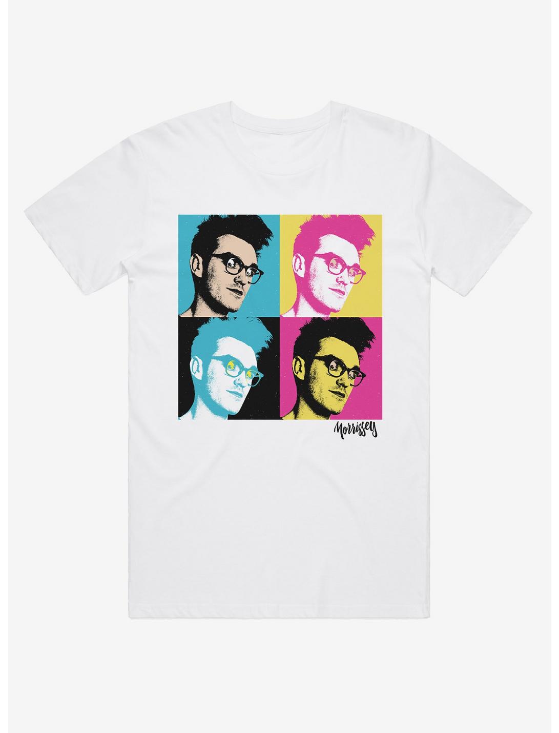Morrissey Pop Art Portrait T-Shirt, WHITE, hi-res