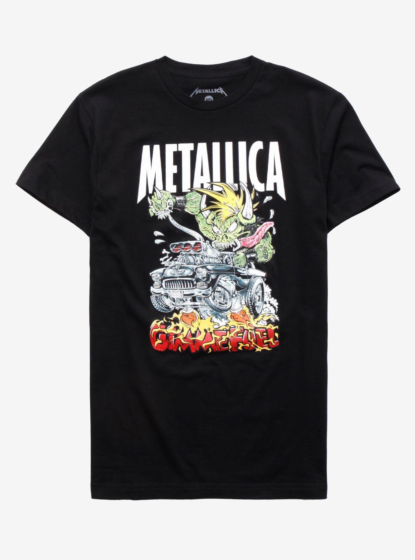 Metallica Gimme Fuel Drag Racer T-Shirt, BLACK, hi-res