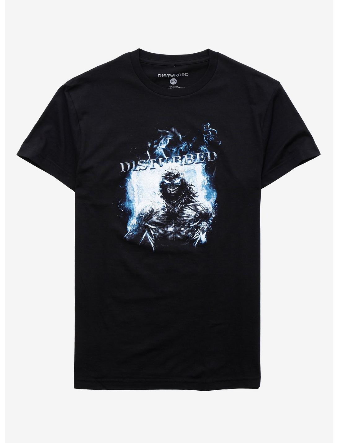 Disturbed Blue Flame Guy T-Shirt, BLACK, hi-res