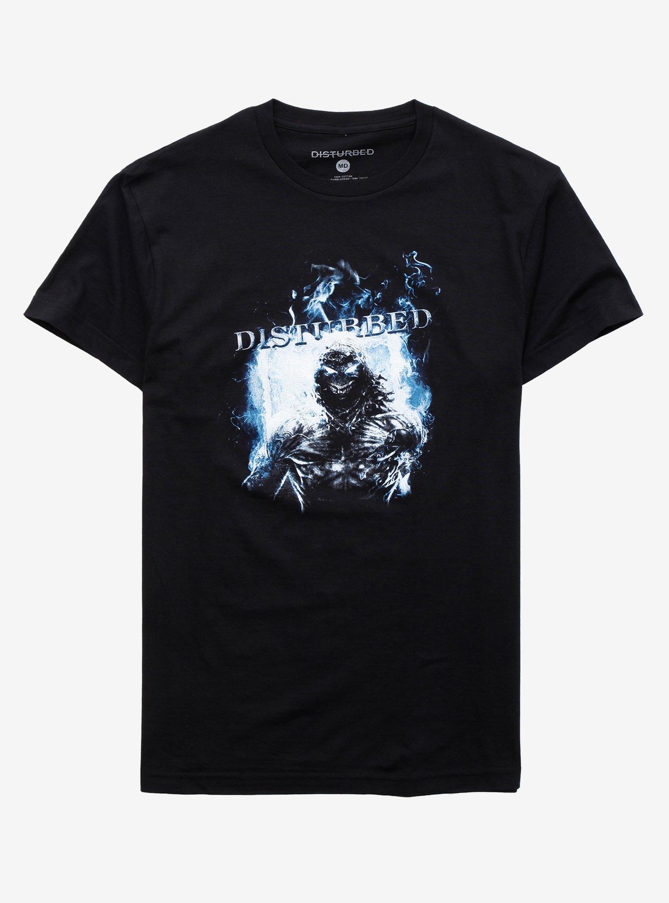 Disturbed Blue Flame Guy T-Shirt, BLACK, hi-res