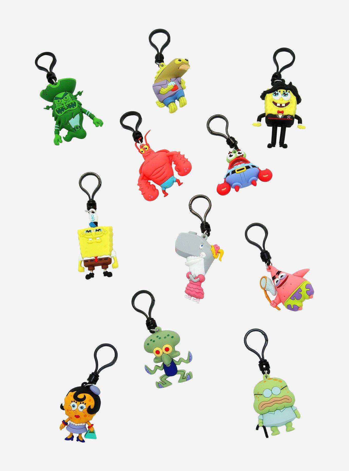 SANTA SPONGEBOB SQUAREPANTS 4 Plastic KEYCHAIN CLIP CANDY HOLDER Ornament