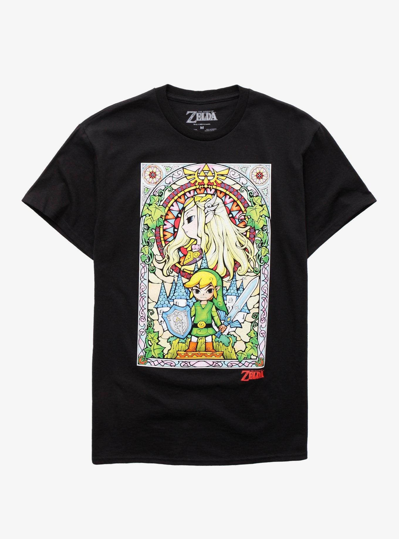 The Legend Of Zelda Stained Glass T-Shirt, BLACK, hi-res
