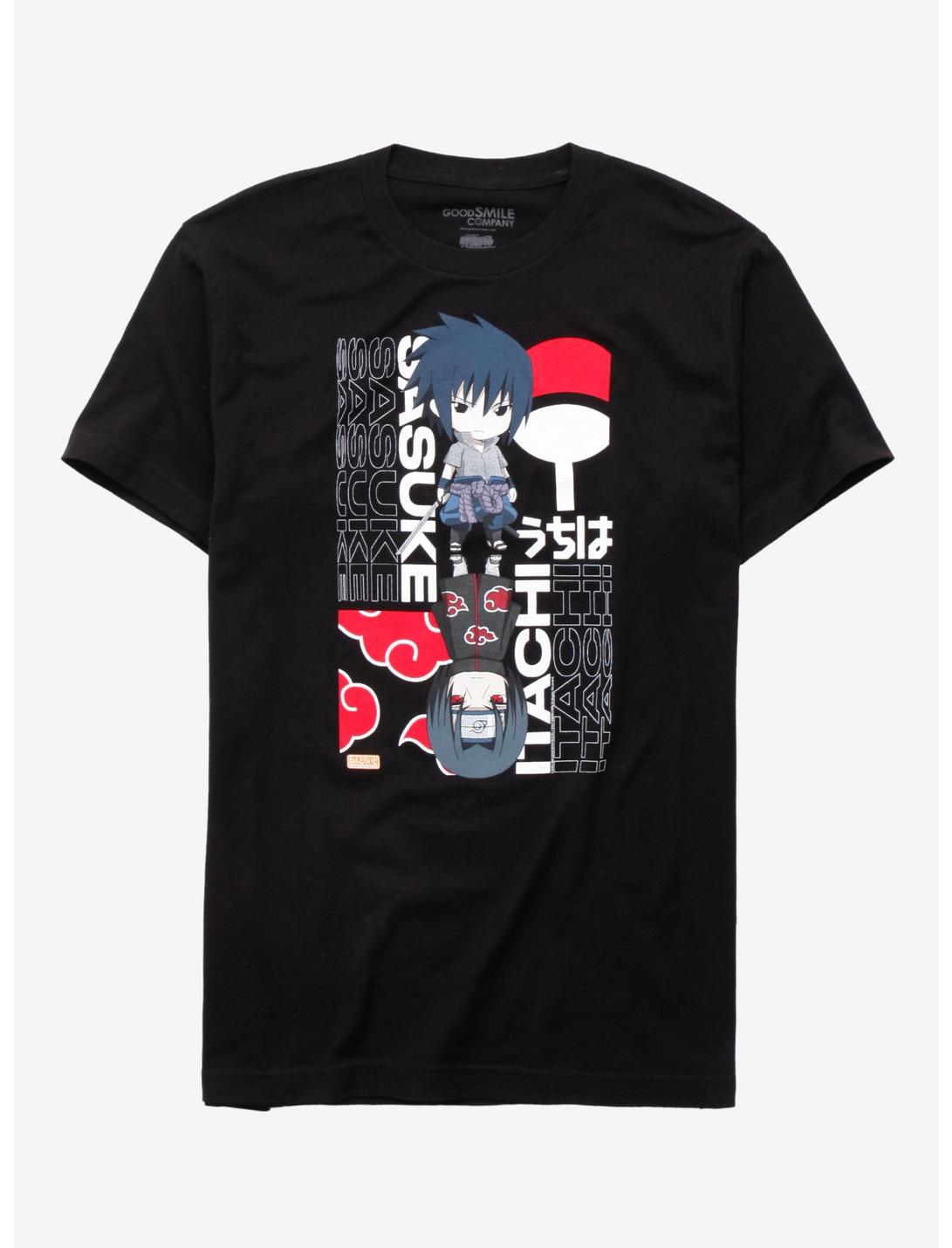 Naruto Shippuden Chibi Uchiha Brothers Reflection T-Shirt, BLACK, hi-res