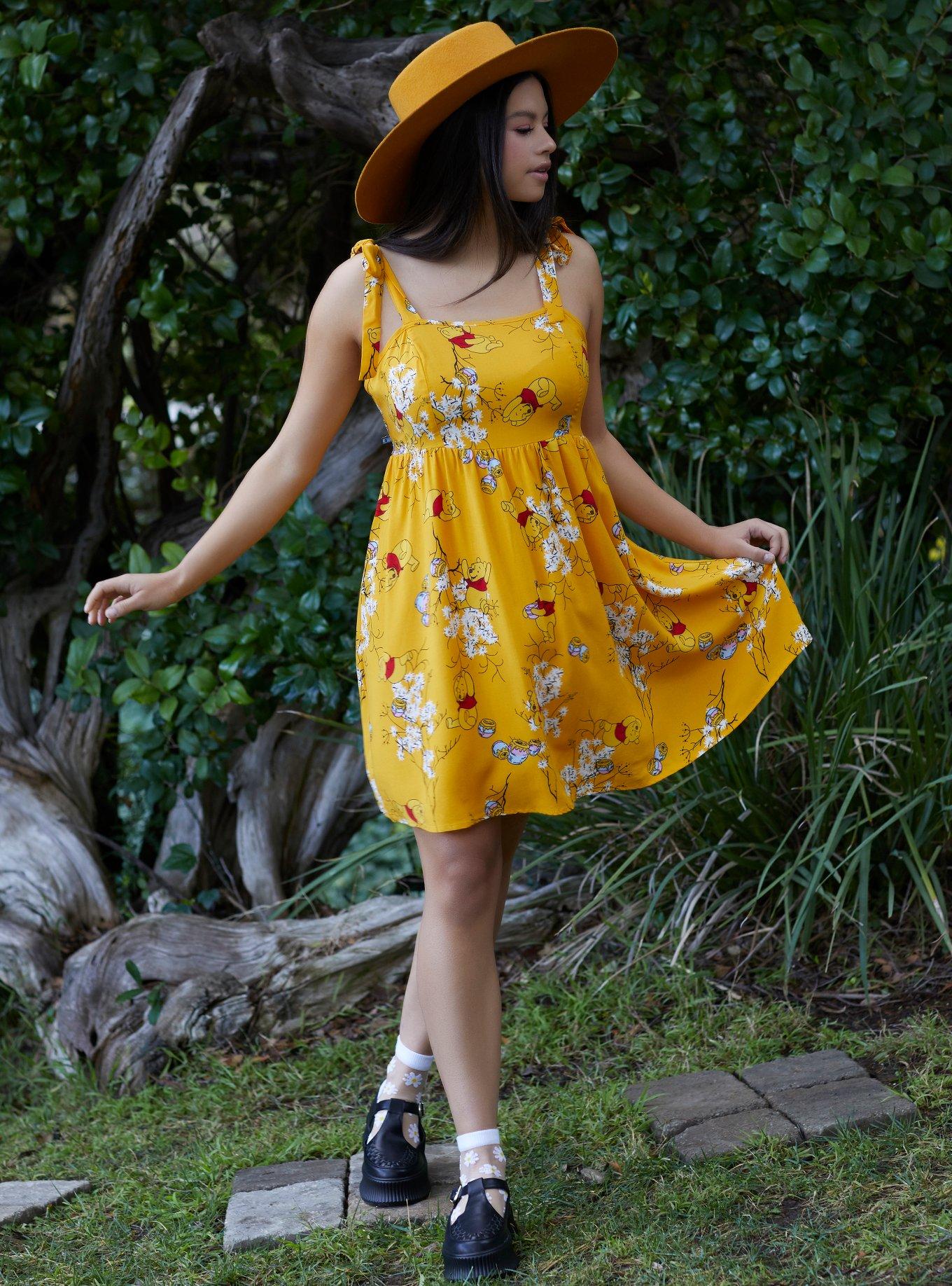 Disney Winnie The Pooh Floral Babydoll Dress, MULTI, hi-res