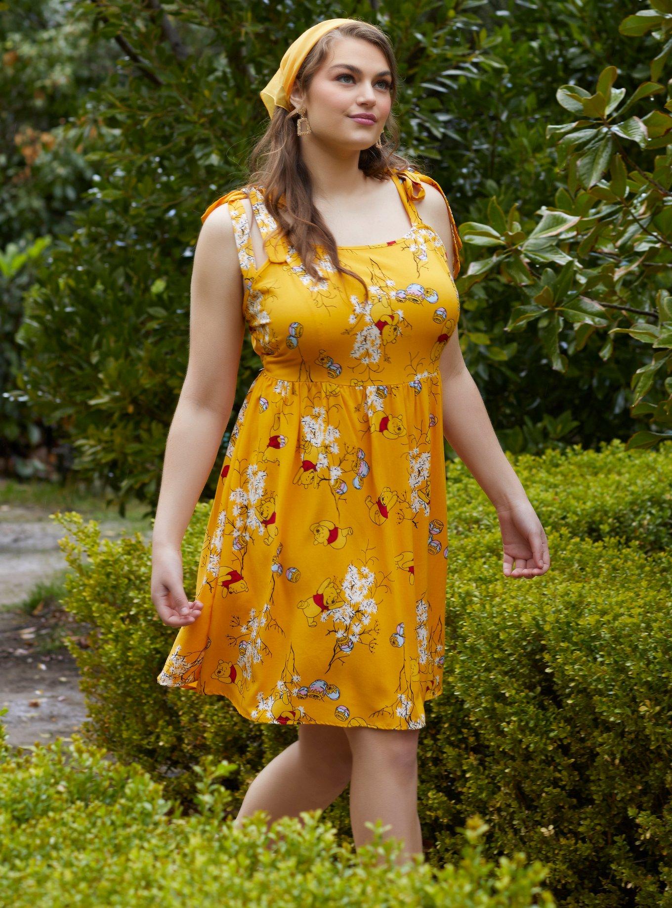 Disney Winnie The Pooh Floral Babydoll Dress Plus Size Hot Topic