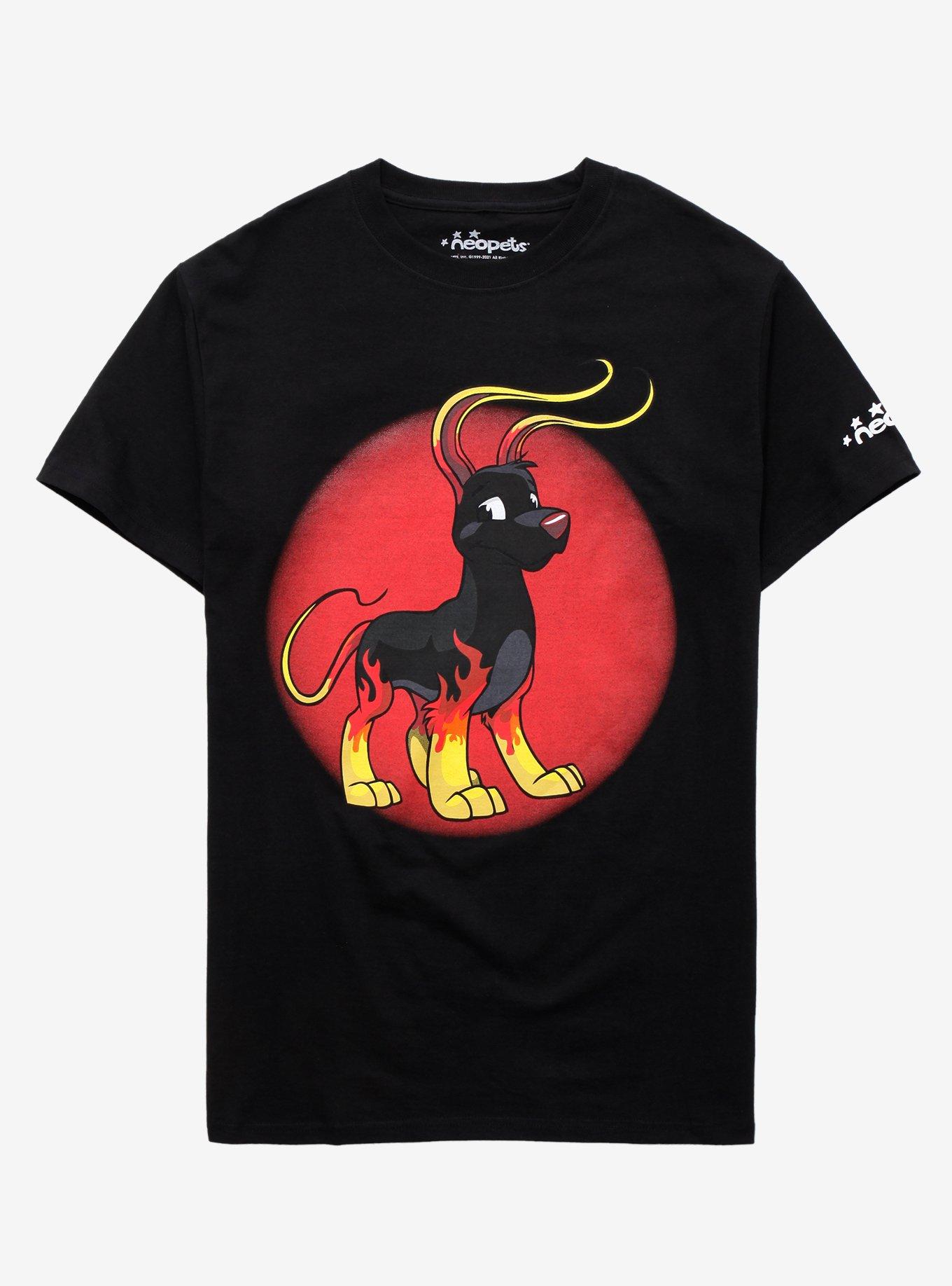 Neopets Fire Gelert T-Shirt, BLACK, hi-res