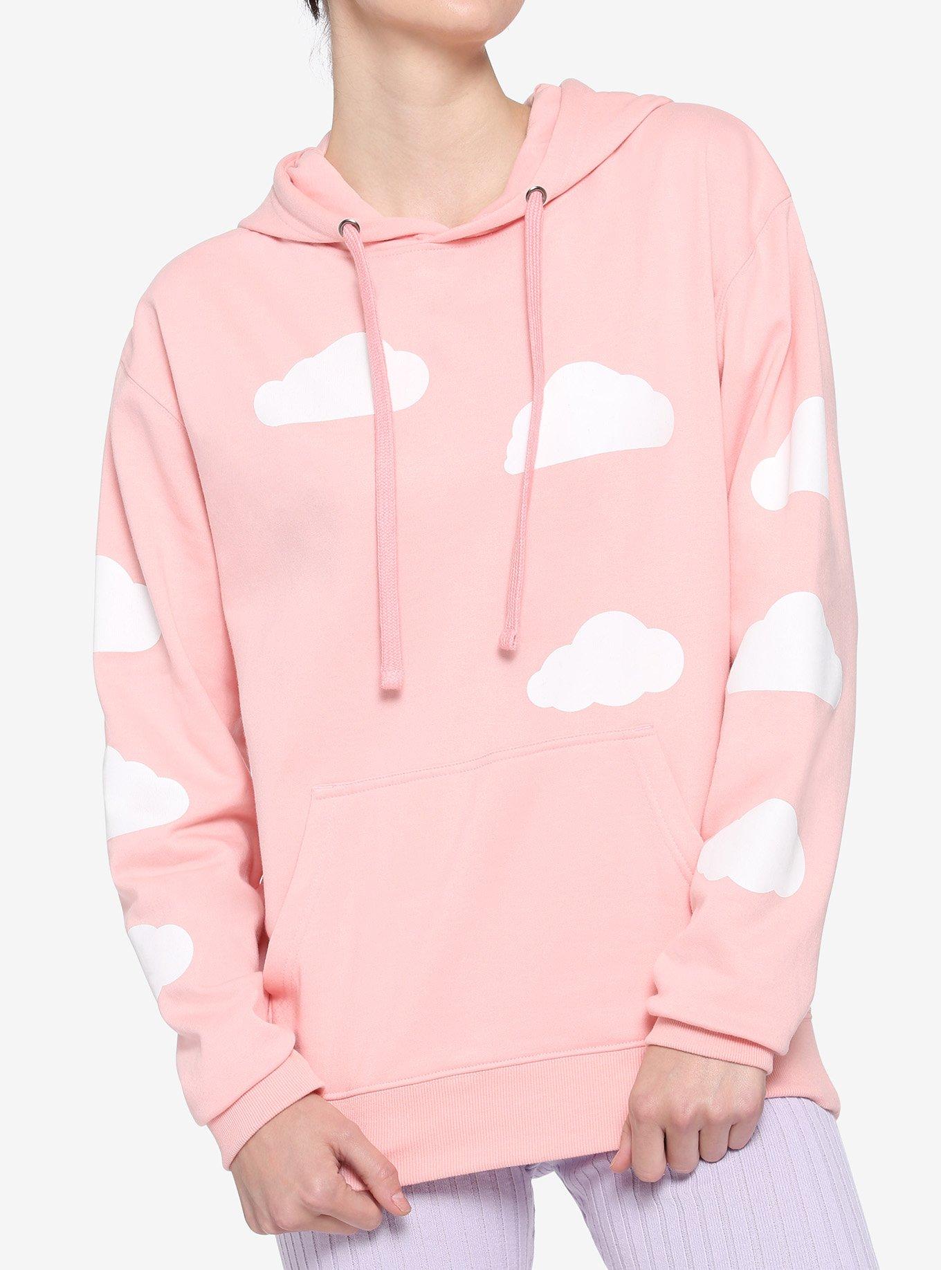 Pink Clouds Girls Hoodie, PINK, hi-res