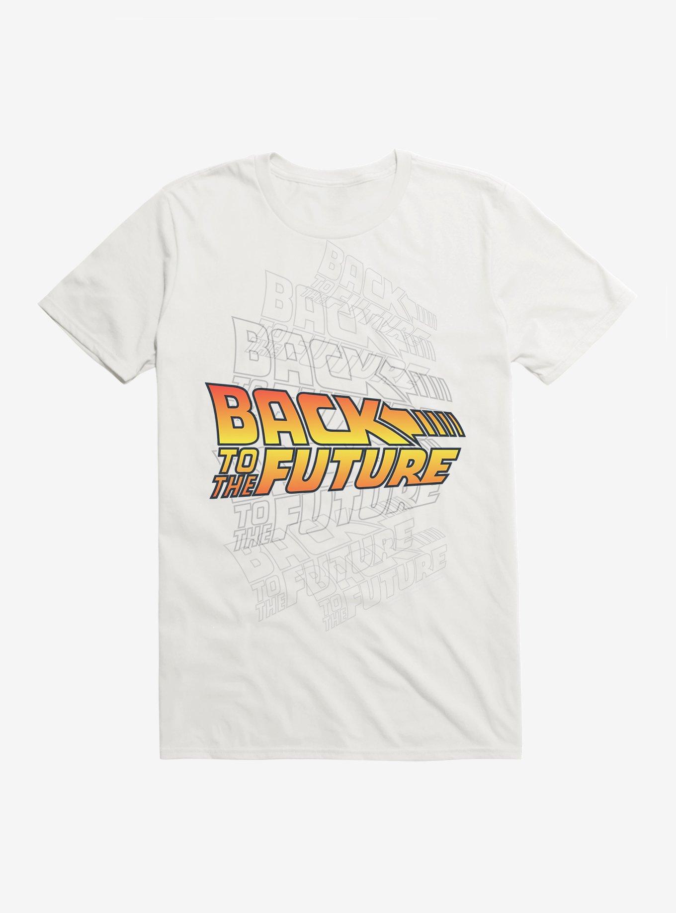 Back To The Future Kaleidoscpoe Logo T-Shirt, WHITE, hi-res