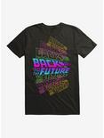 Back To The Future Neon Kaleidoscpoe Logo T-Shirt, BLACK, hi-res
