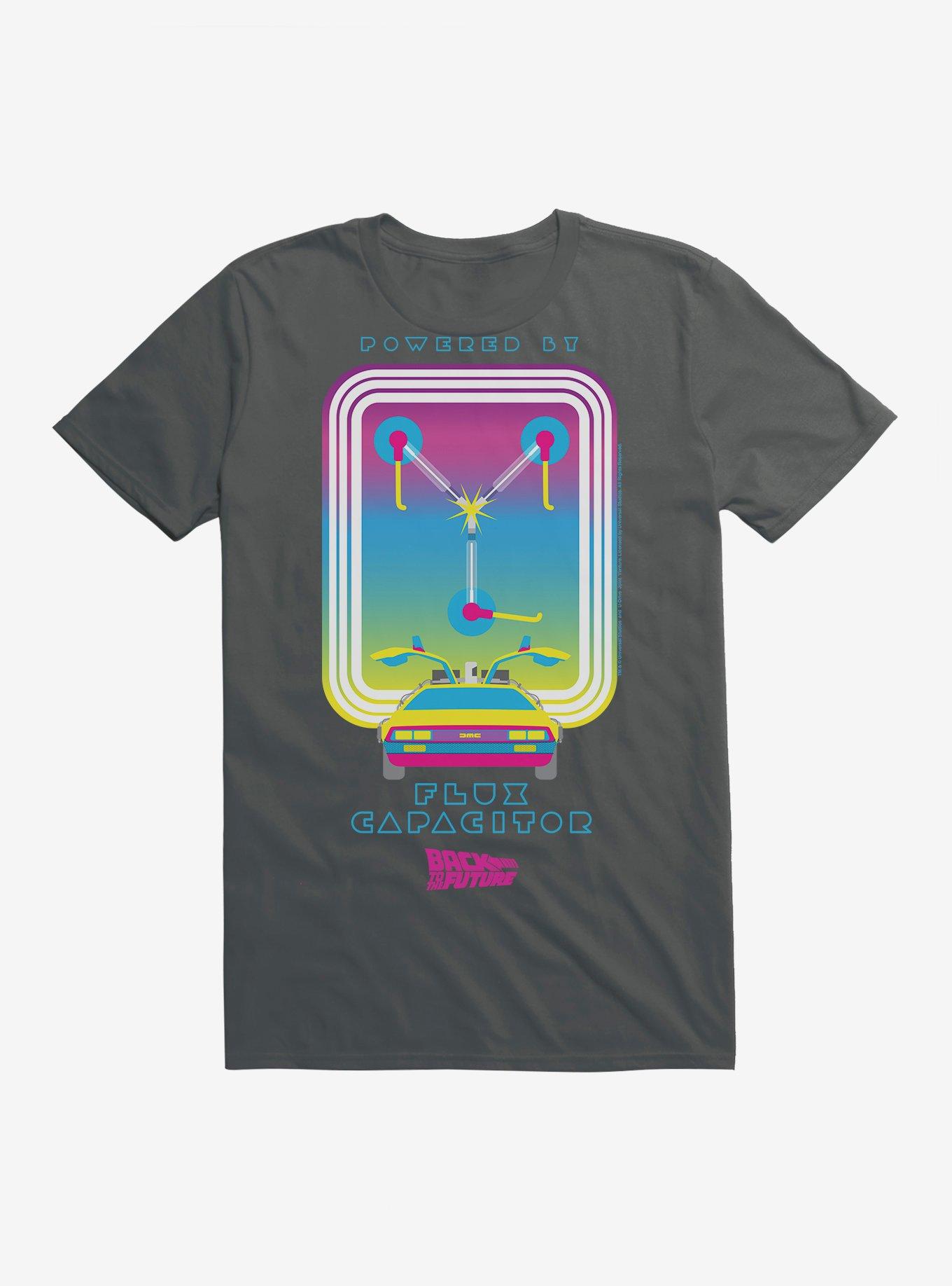 Back To The Future Neon Flux Capacitor T-Shirt, CHARCOAL, hi-res