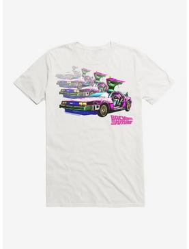 Back To The Future Neon Time On Repeat T-Shirt, WHITE, hi-res