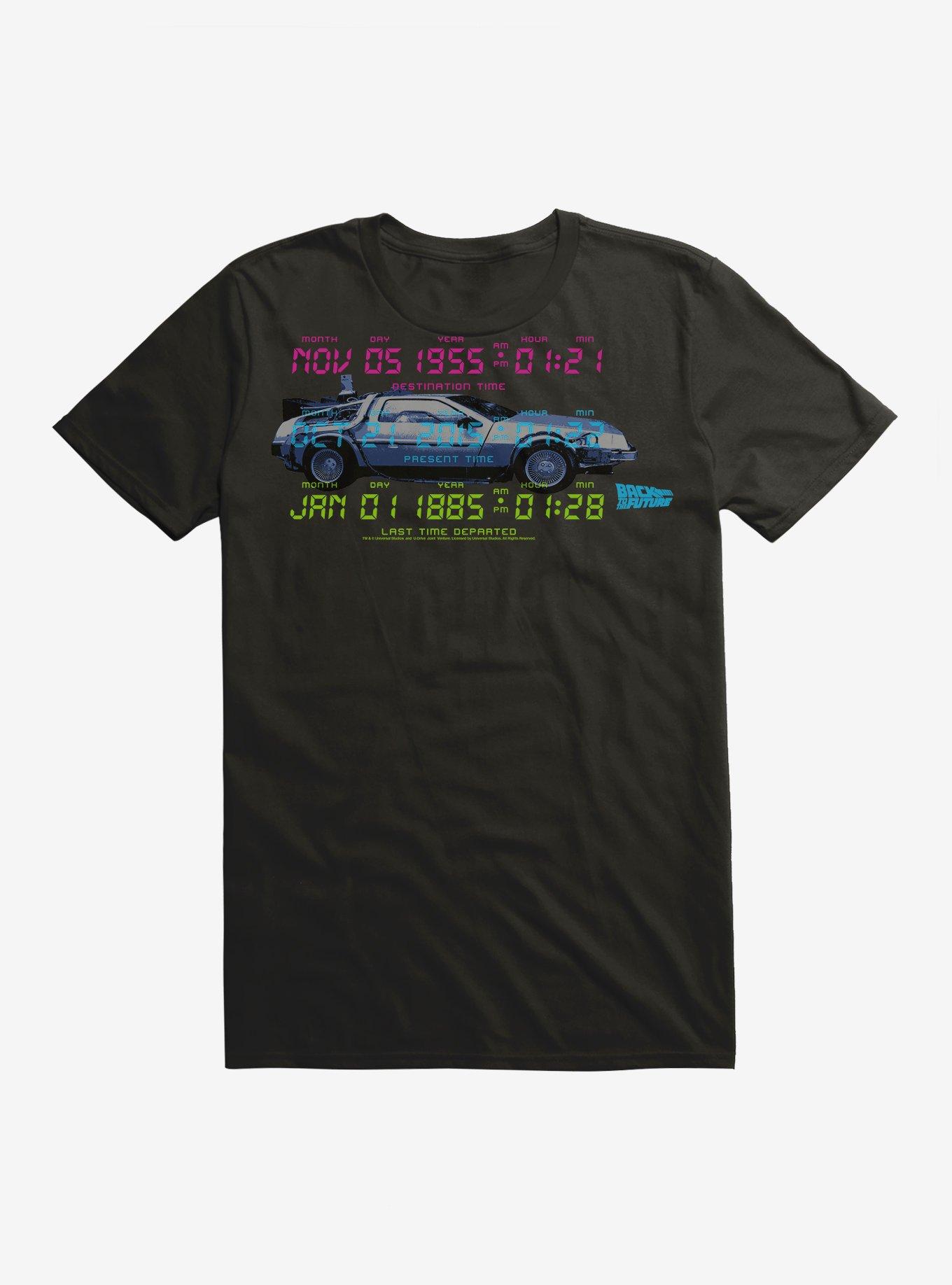 Back To The Future DeLorean Time Destination T-Shirt, BLACK, hi-res