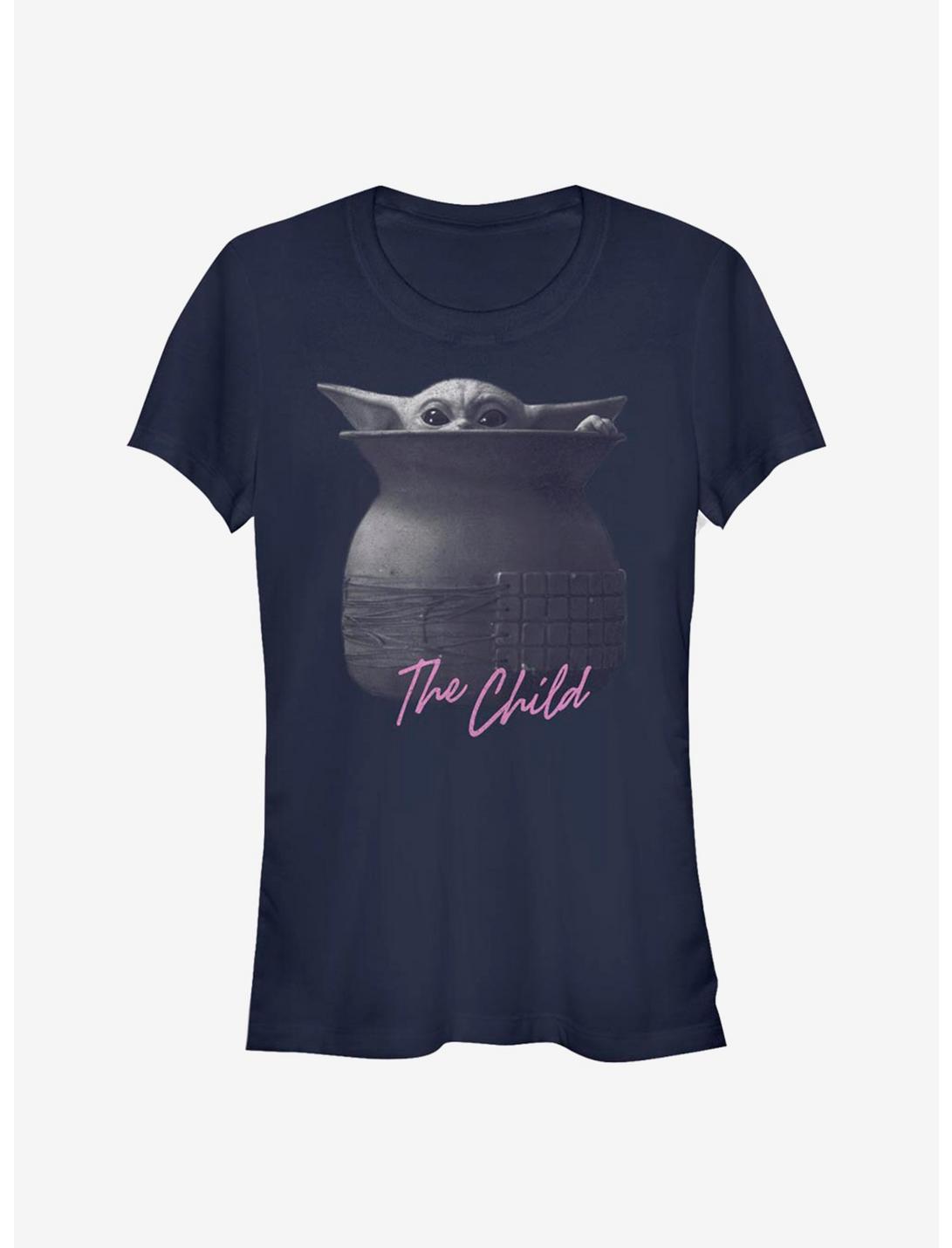 Star Wars The Mandalorian The Child Peaking Girls T-Shirt, NAVY, hi-res