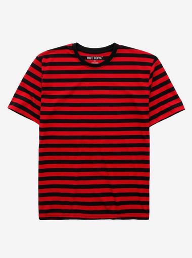 Red Black Stripe T-Shirt Hot Topic