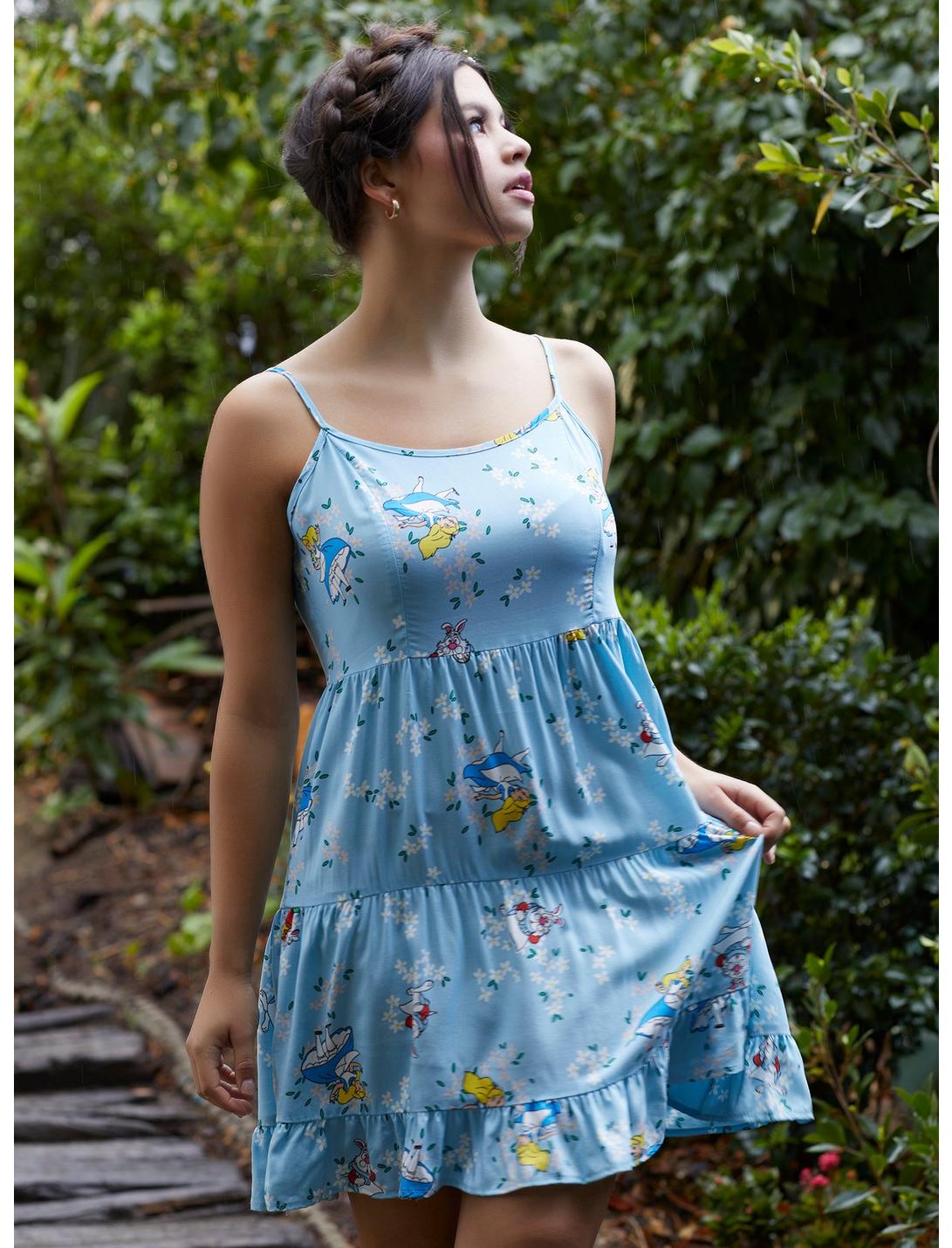 Disney Alice In Wonderland Floral Tiered Dress, MULTI, hi-res