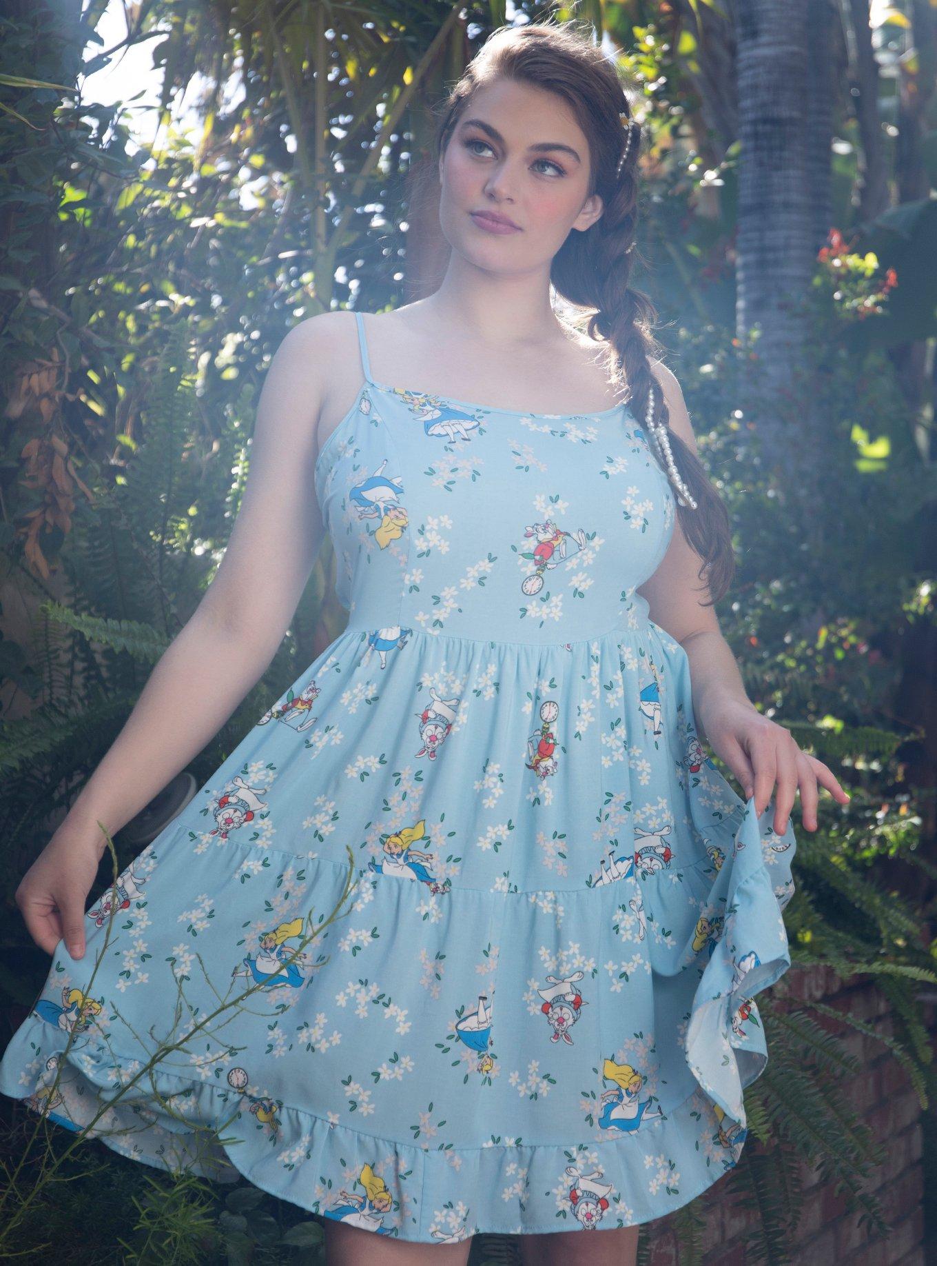 Disney Alice In Wonderland Floral Tiered Dress Plus Size Hot Topic