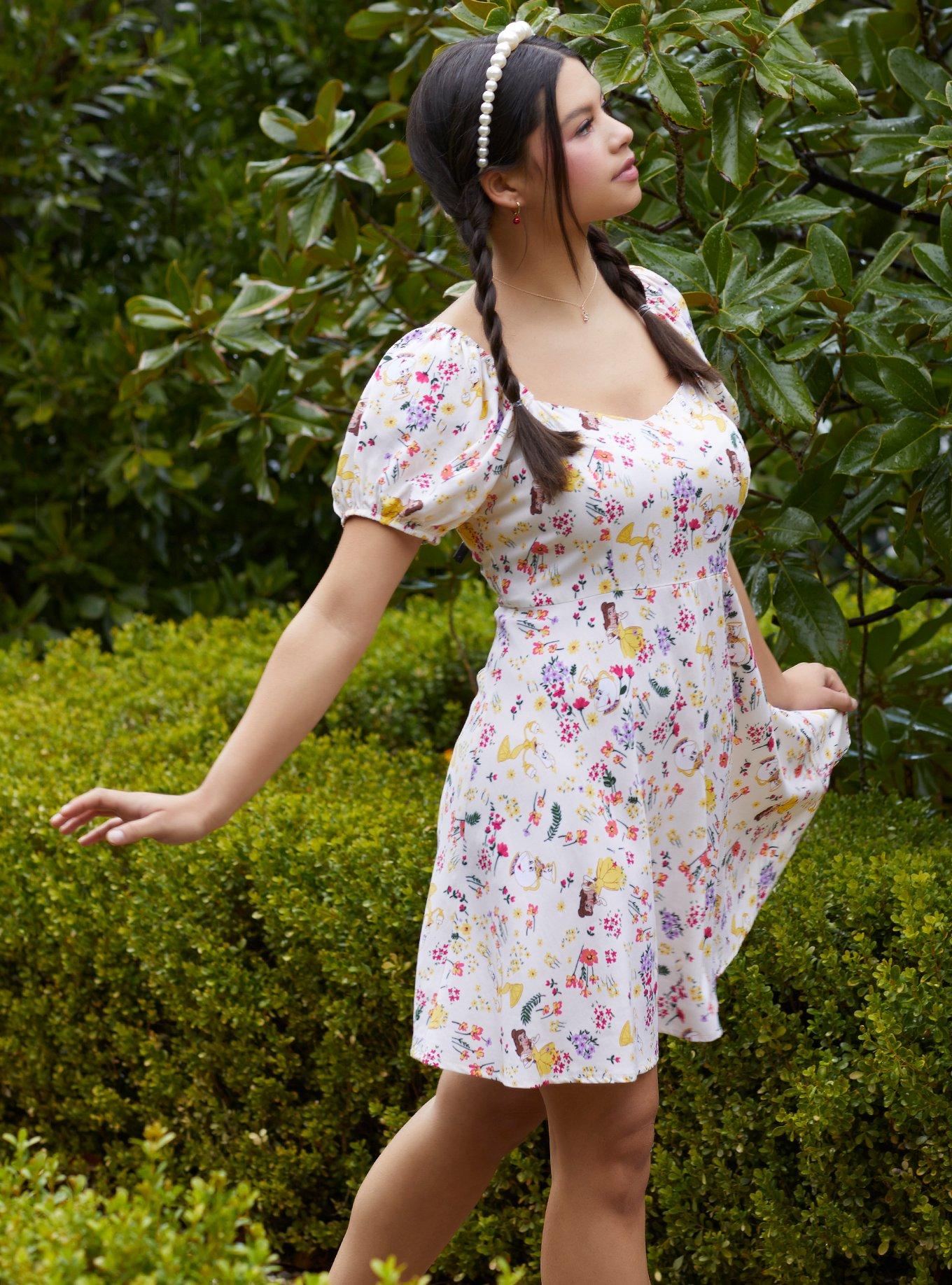 belle floral dress beauty and the beast