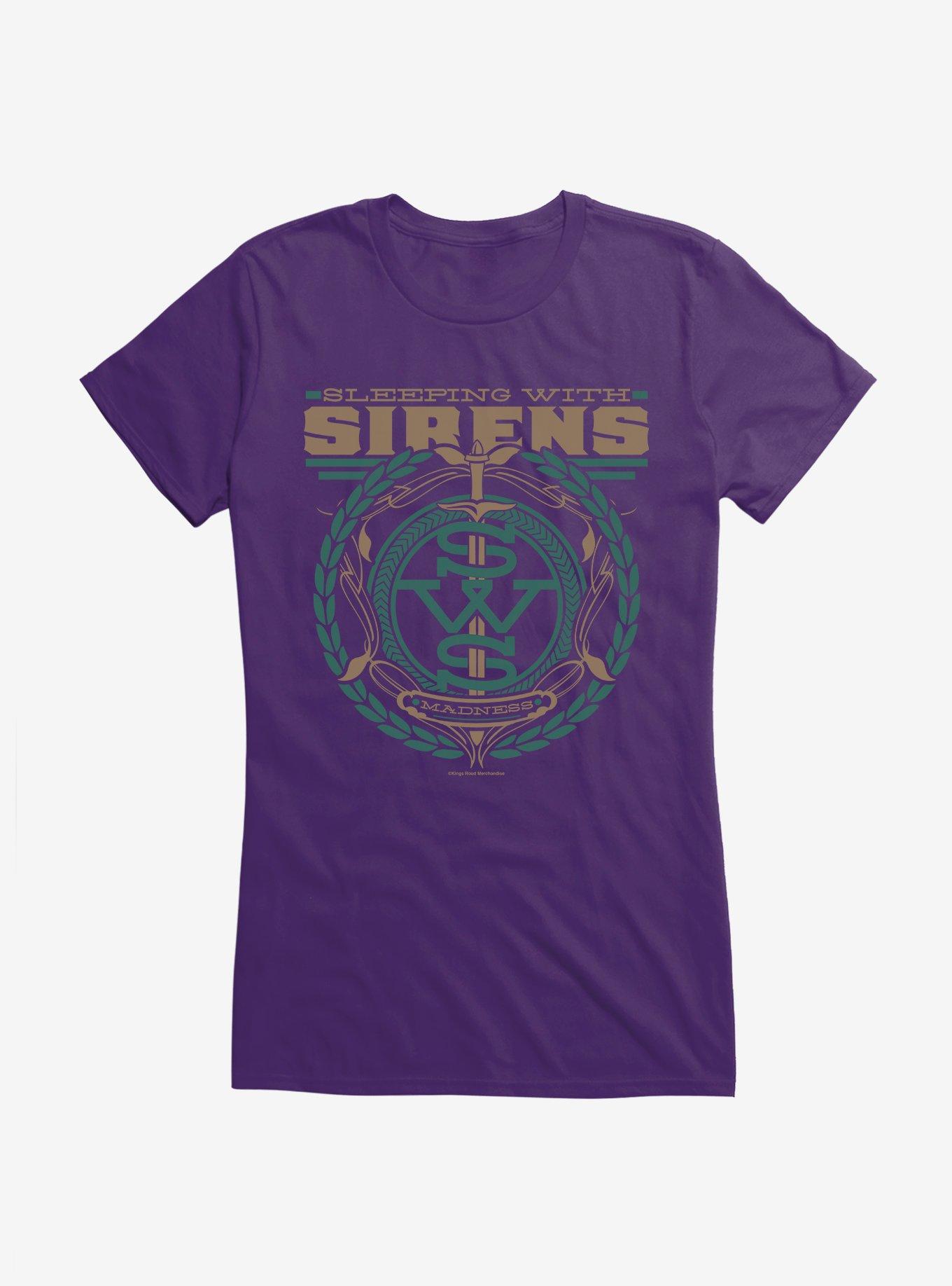 Sleeping With Sirens Dagger Crest Girls T-Shirt, PURPLE, hi-res