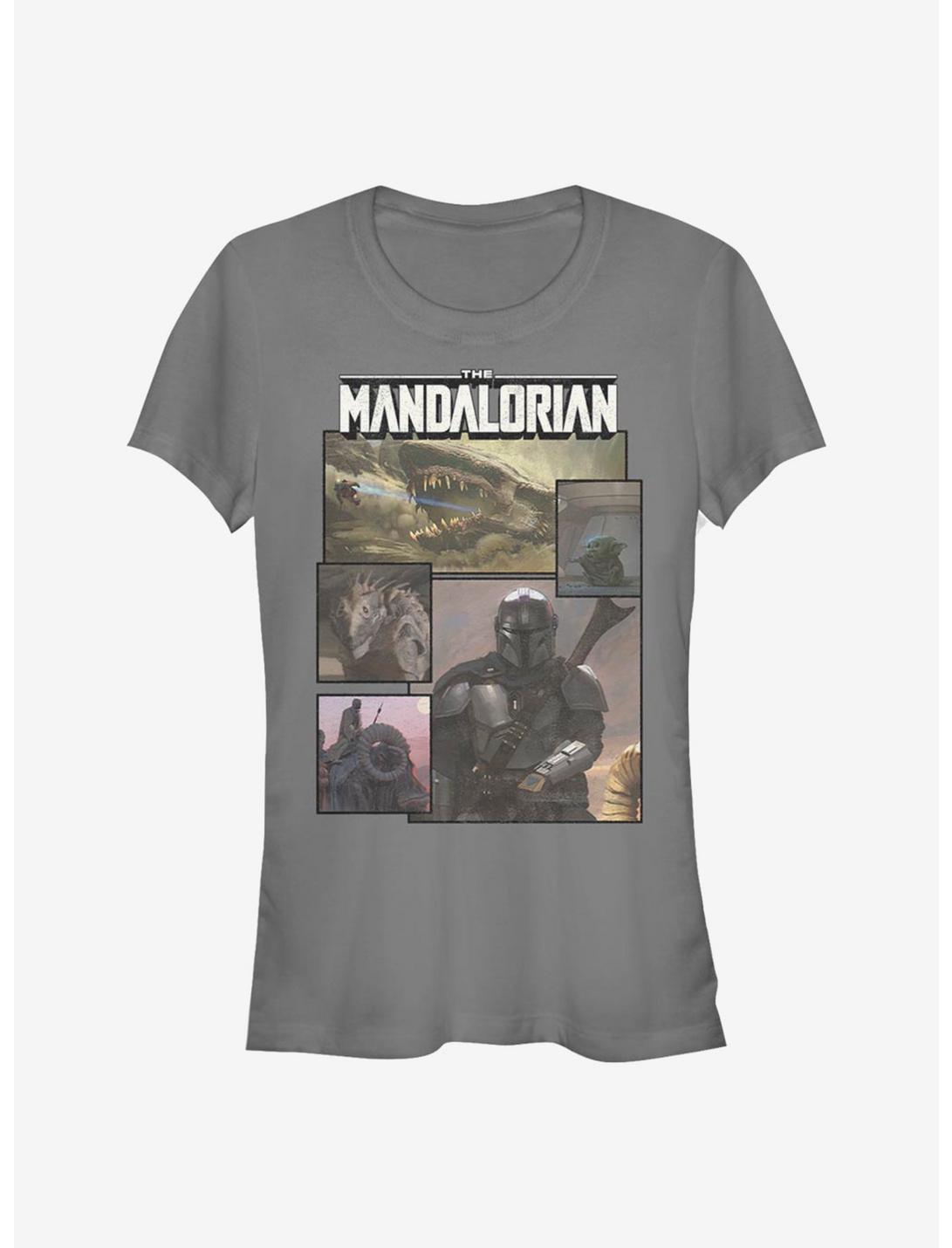 Star Wars The Mandalorian Panels Girls T-Shirt, CHARCOAL, hi-res