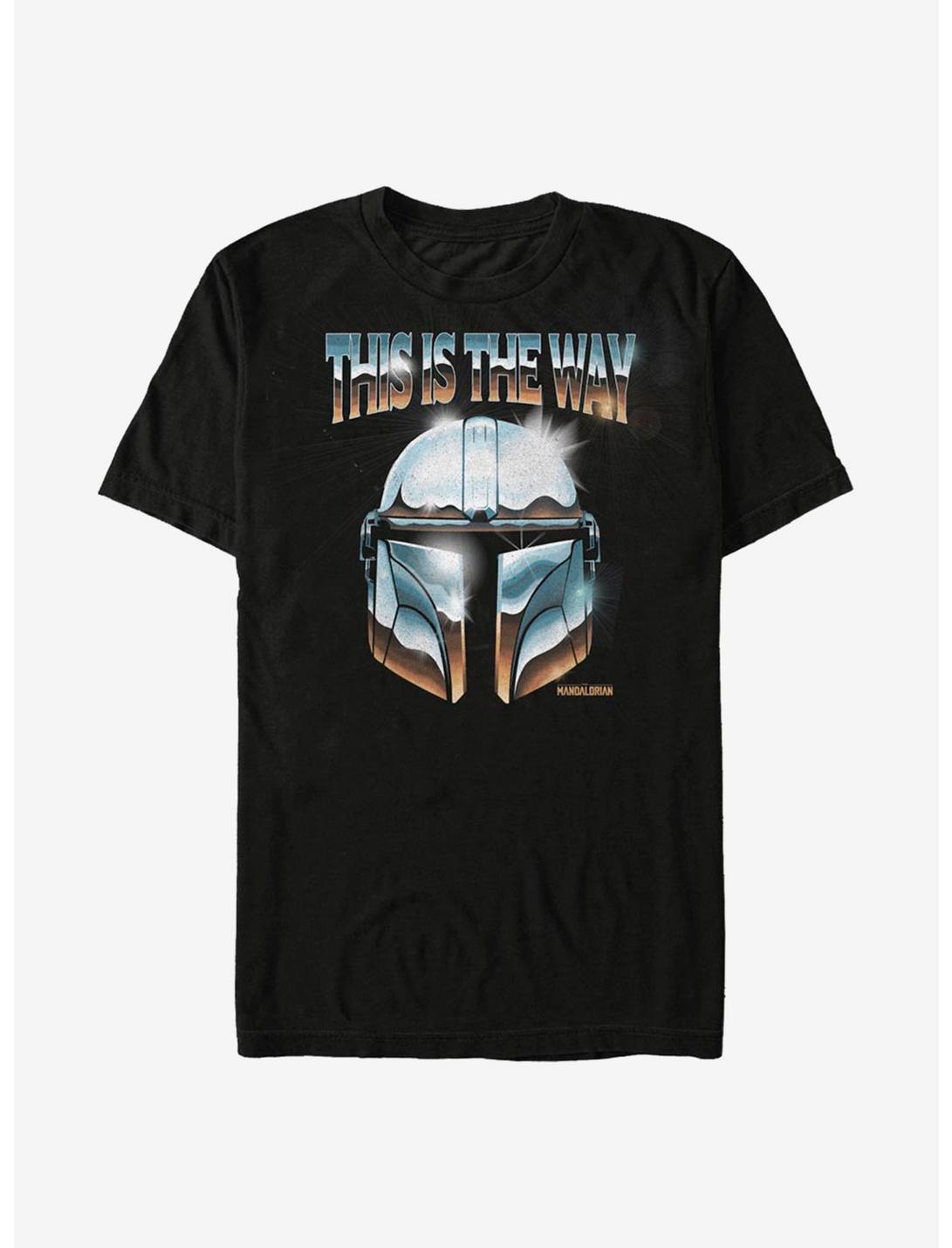 Star Wars The Mandalorian Chrome Helmet T-Shirt, BLACK, hi-res