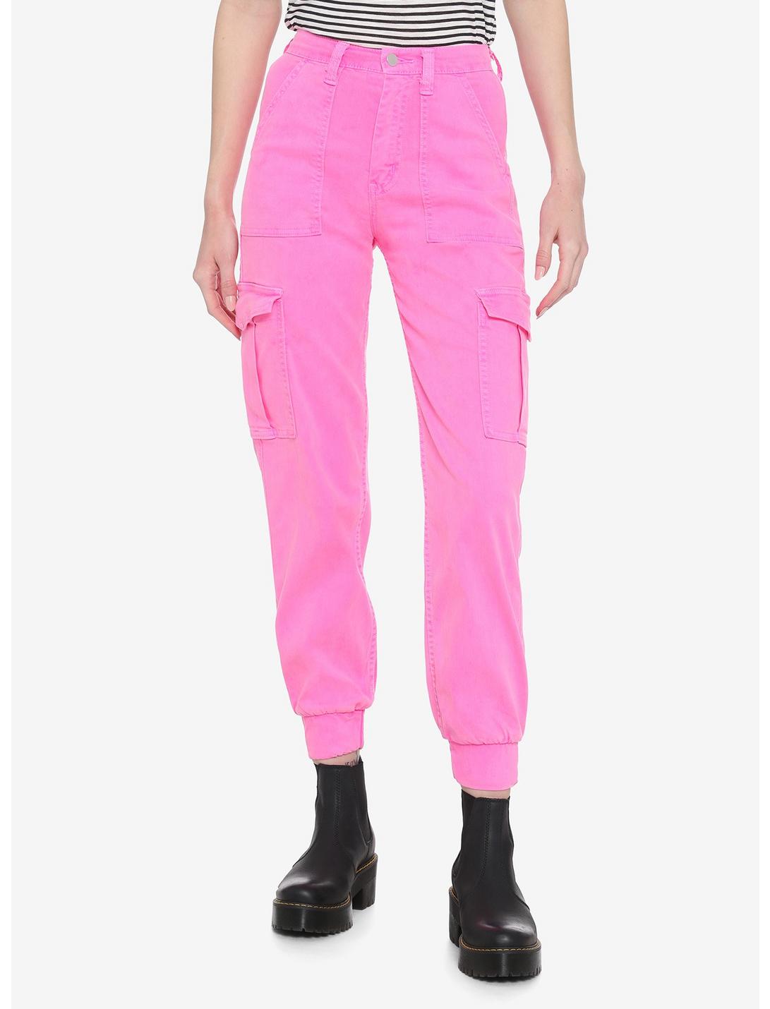 Pink Cargo Jogger Pants, PINK, hi-res