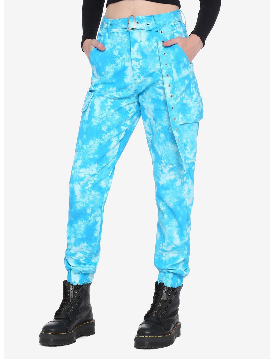Blue Tie-Dye Cargo Pants, , hi-res