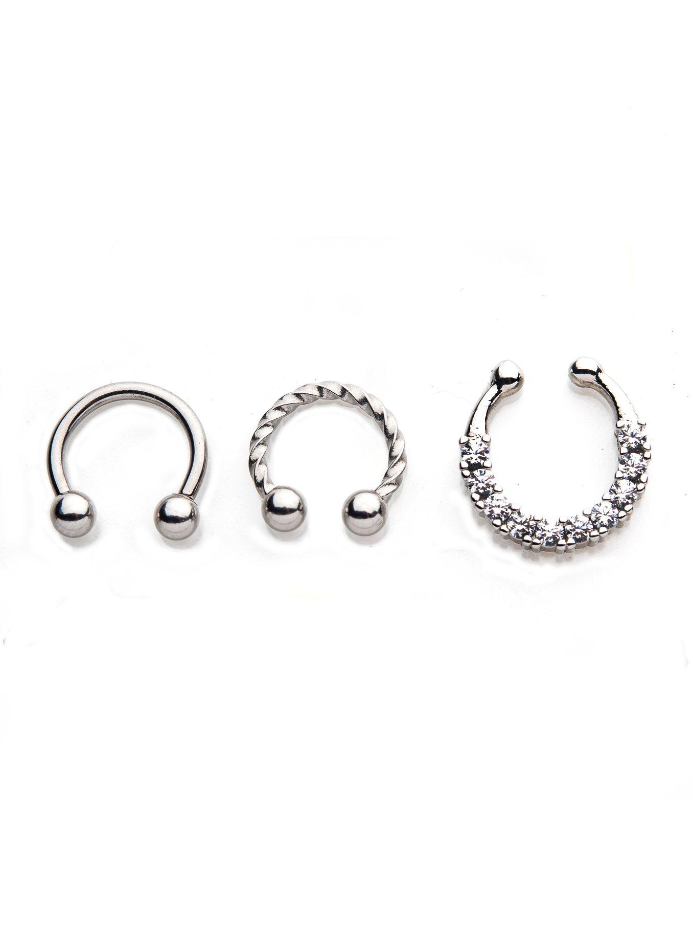 Steel Faux Septum 3 Pack, , hi-res