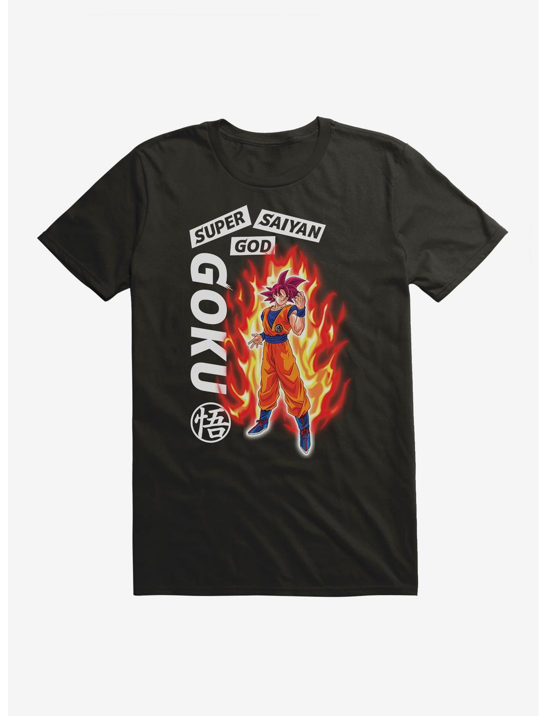 Dragon Ball Super Super Saiyan God Goku Flame T-Shirt, BLACK, hi-res