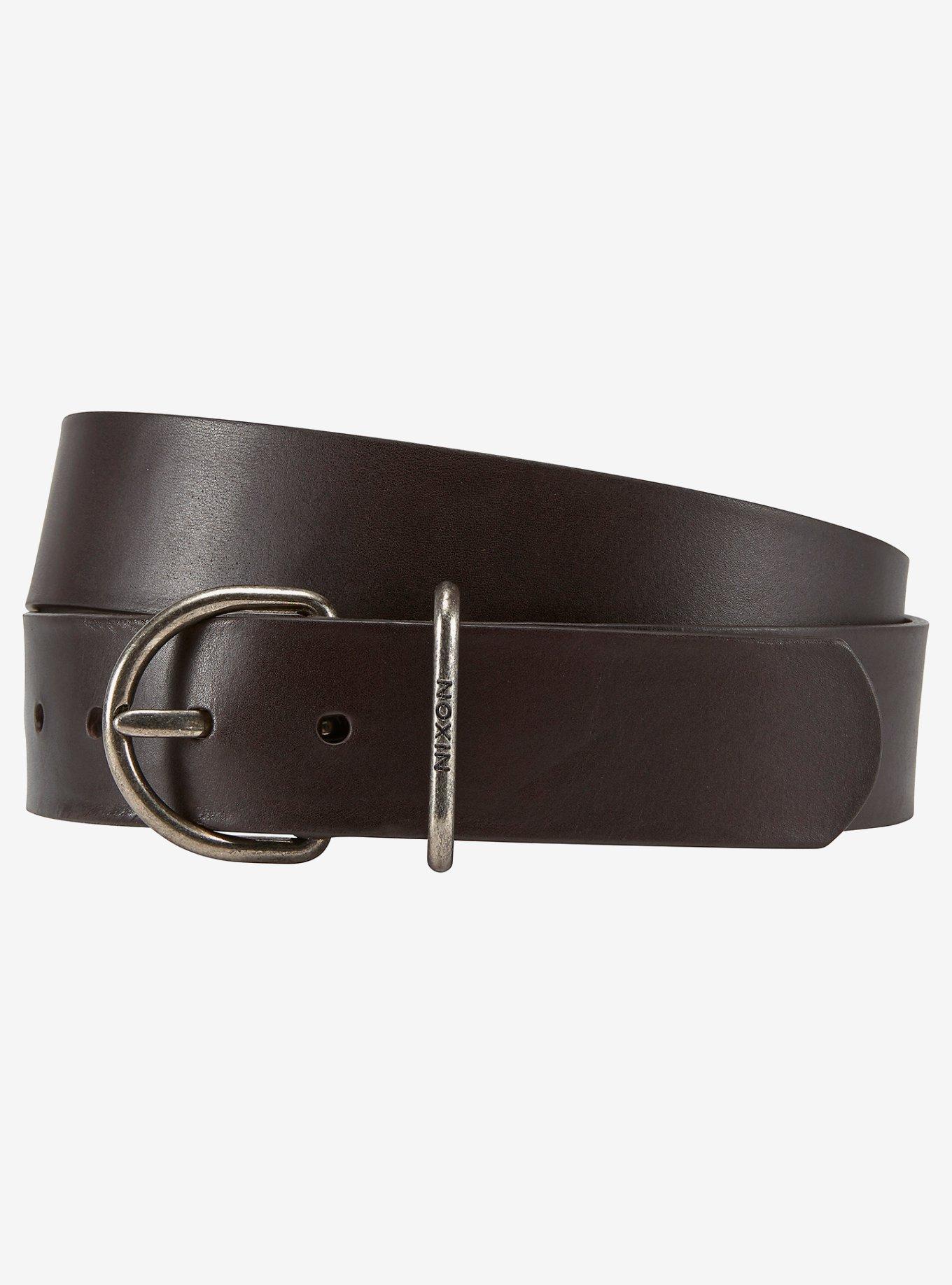 Nixon Steele Dark Brown Belt, BROWN, hi-res