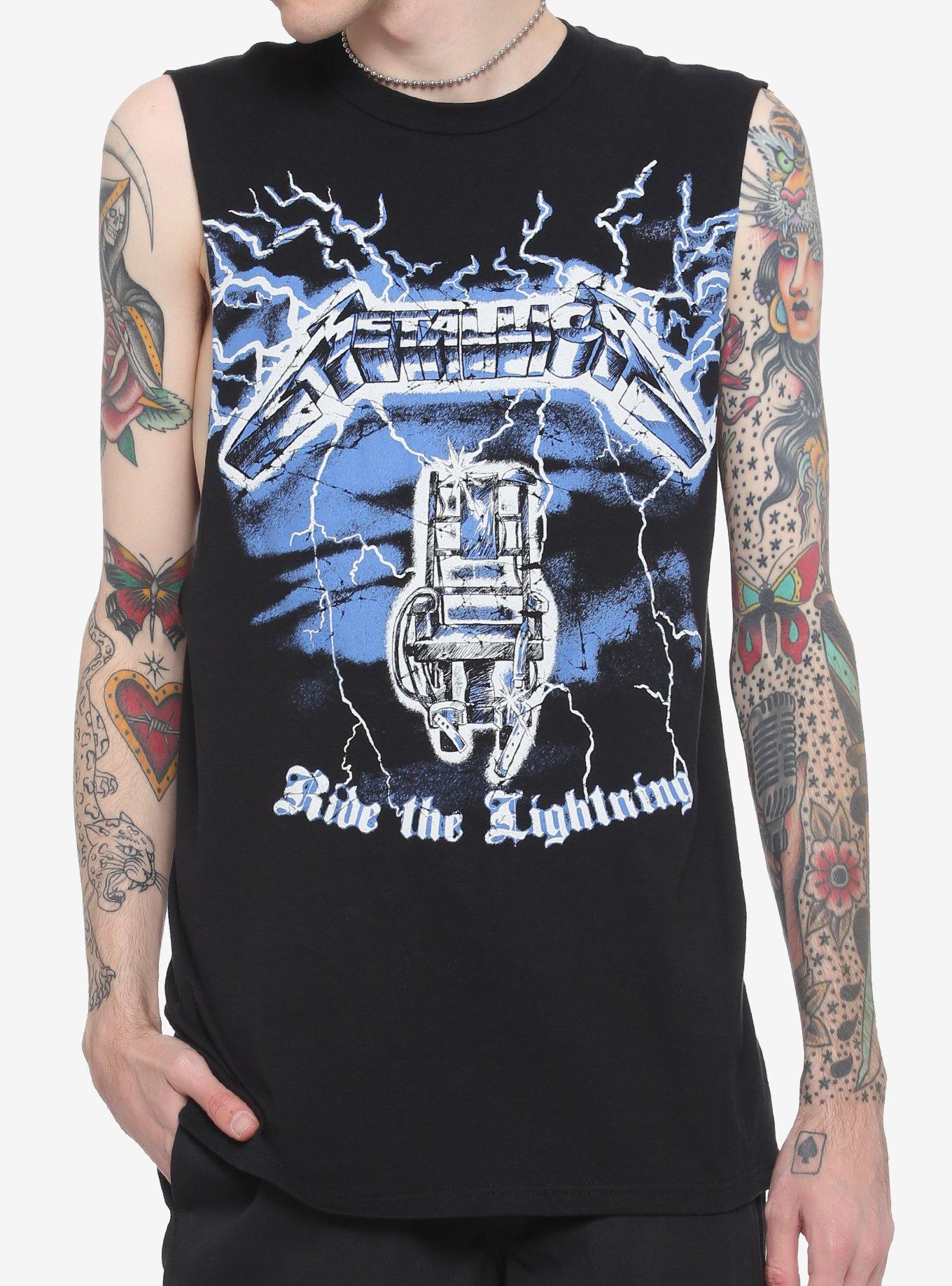 Metallica Ride The Lightning Muscle Tank Top, BLACK, hi-res