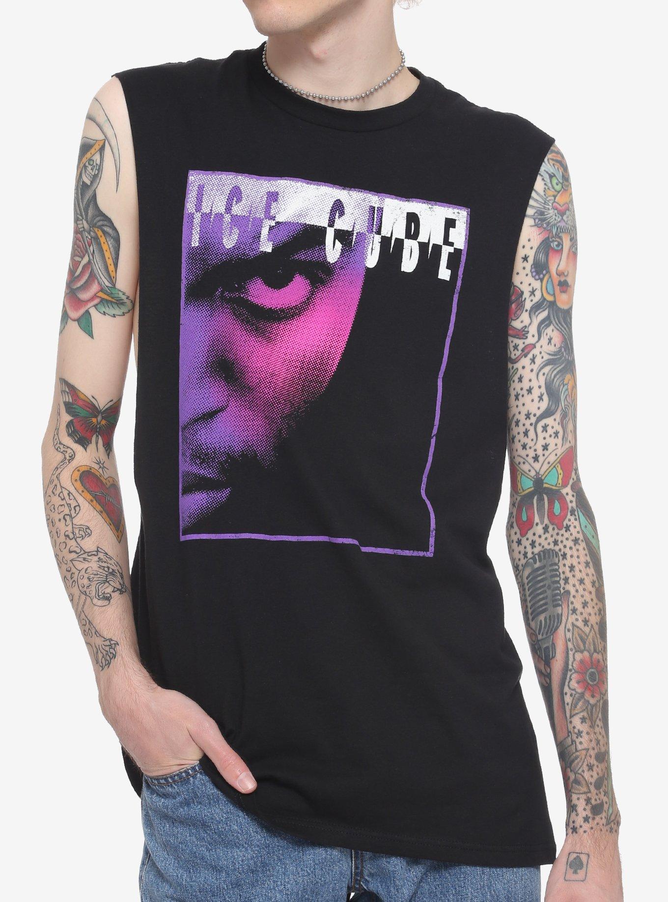 Ice Cube Purple Portrait Muscle Top, BLACK, hi-res