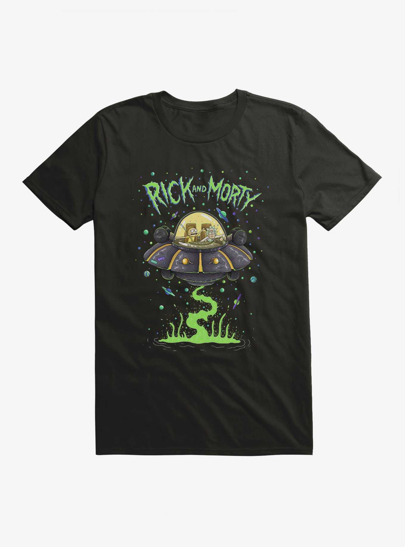 Rick And Morty The Space Cruiser Neon T-Shirt, , hi-res
