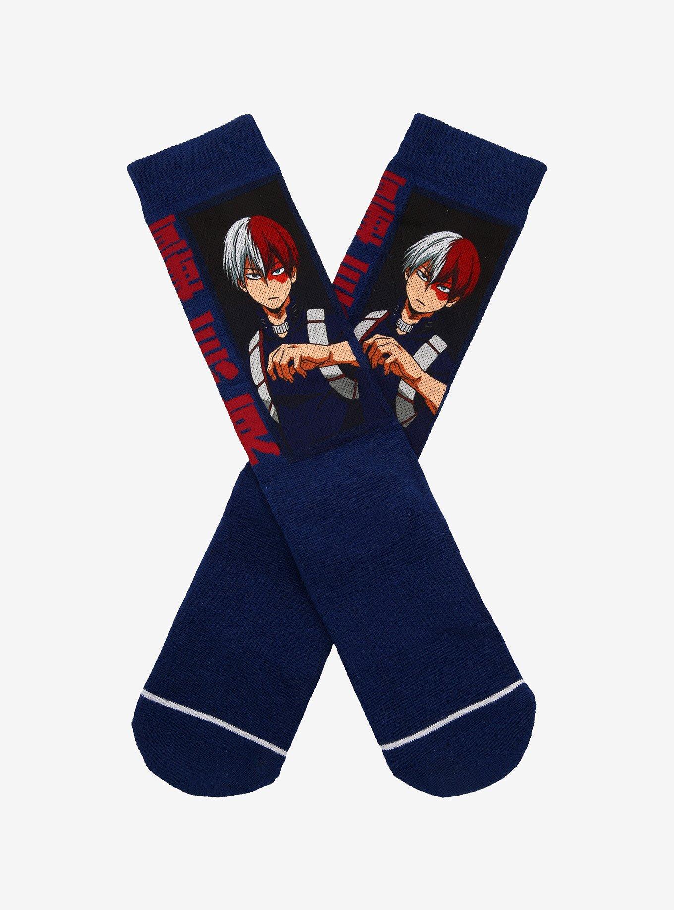 My Hero Academia Todoroki Panel Crew Socks, , hi-res