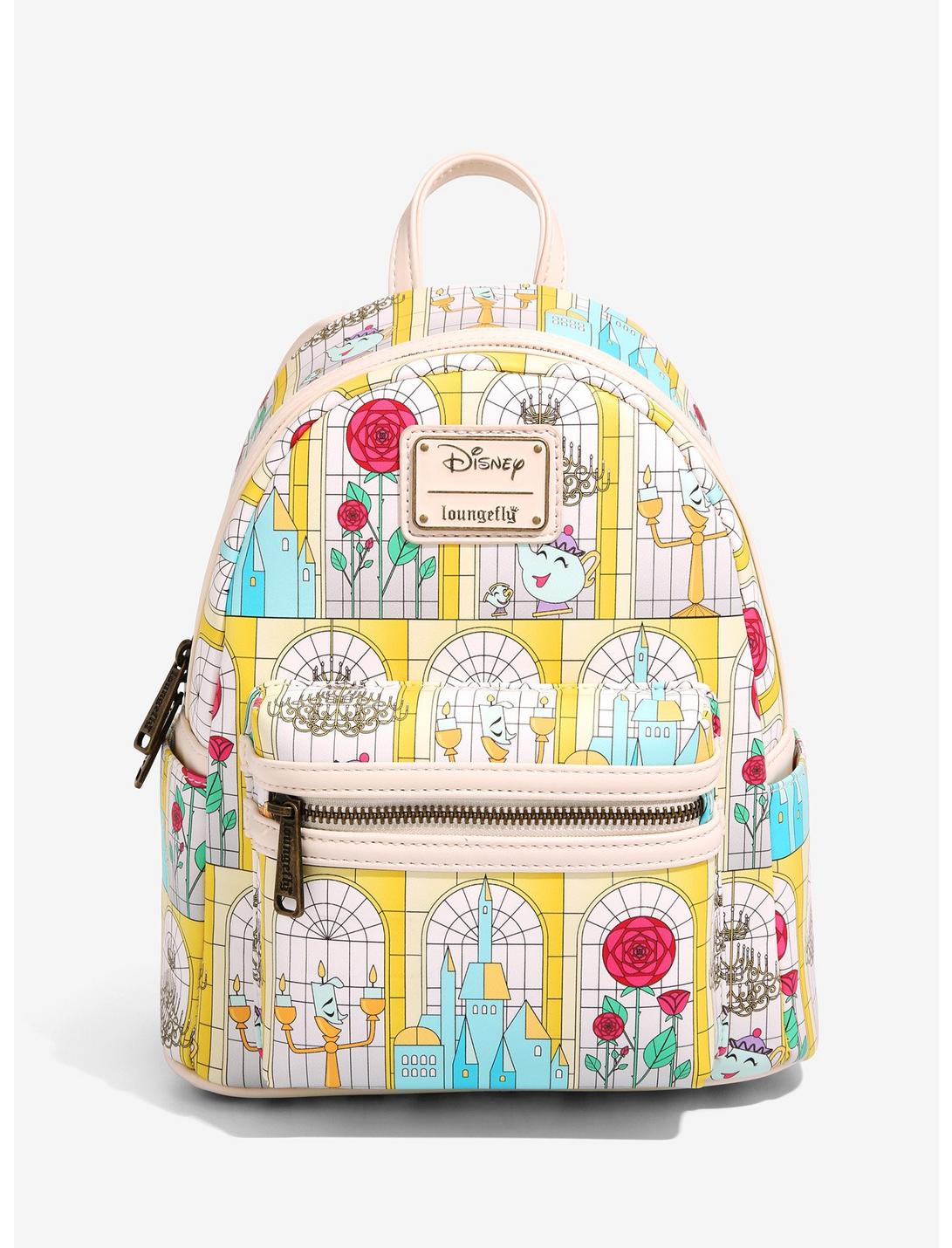 Loungefly Disney Beauty and the Beast Stained Glass Windows Mini Backpack - BoxLunch Exclusive, , hi-res
