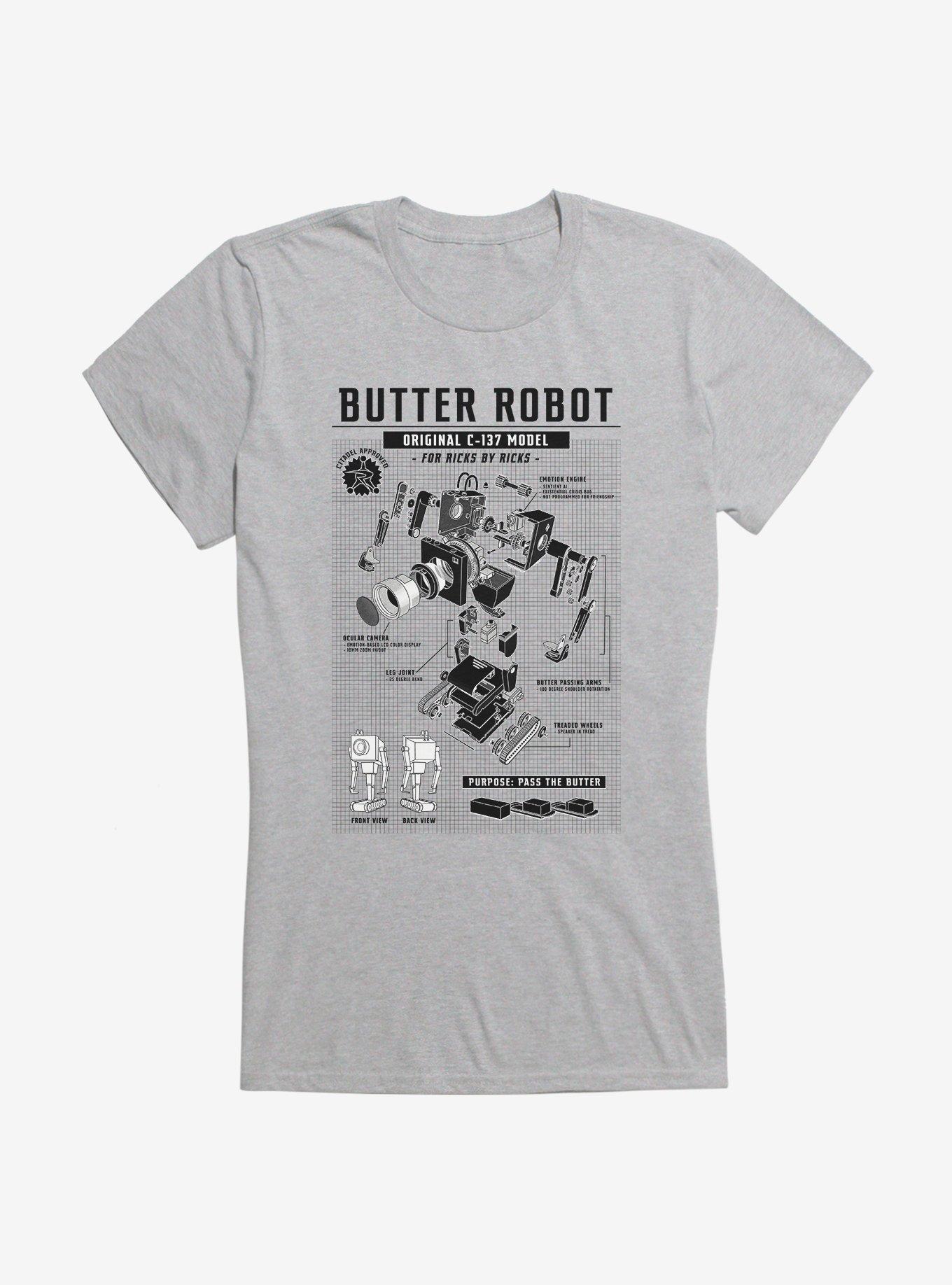 Rick And Morty Butter Robot Original Model Girls T-Shirt Hot Topic Exclusive, , hi-res