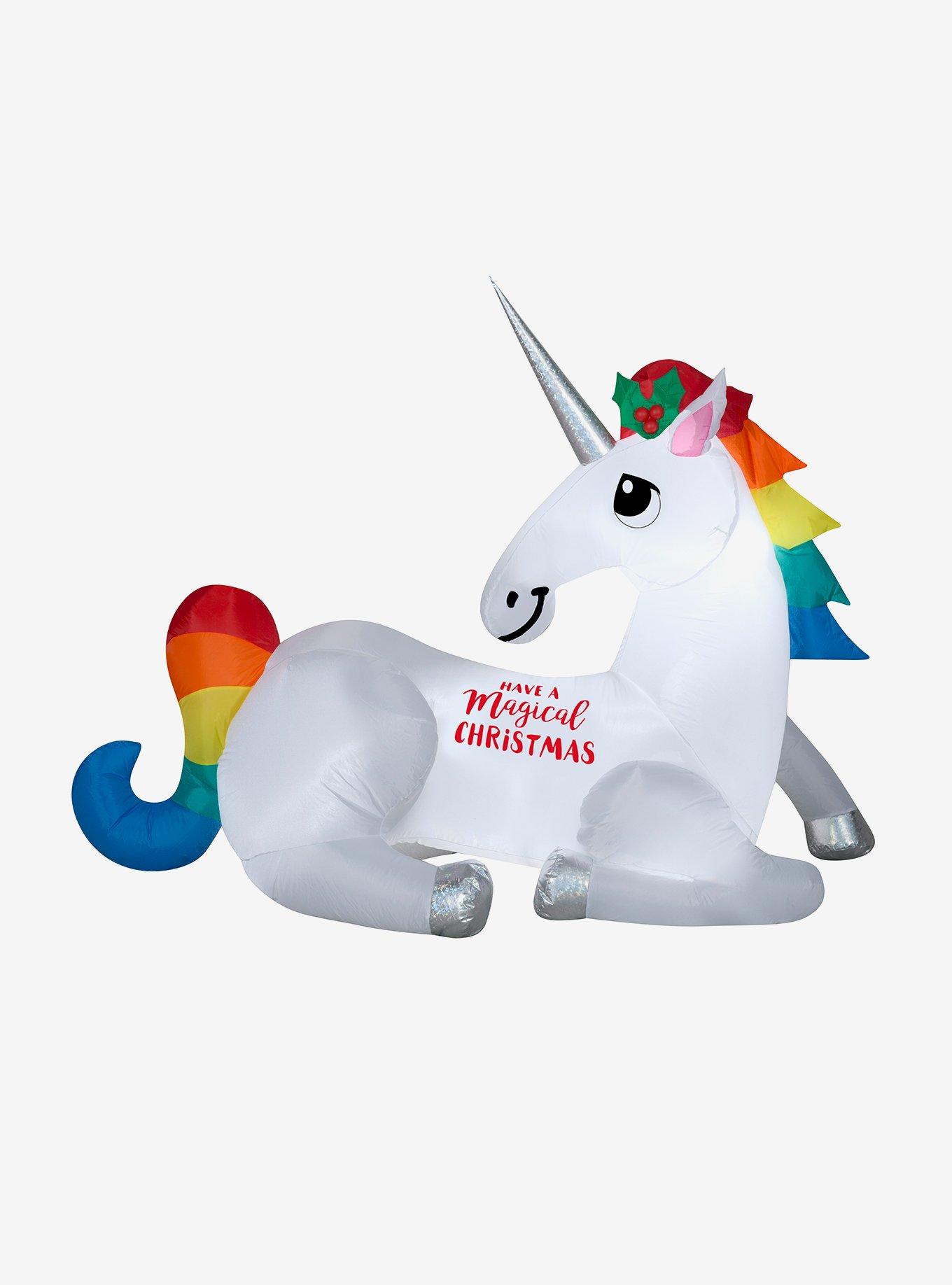 Magical Christmas Unicorn Inflatable Décor, , hi-res