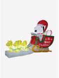 Peanuts Snoopy Santa in Sleigh Airblown, , hi-res