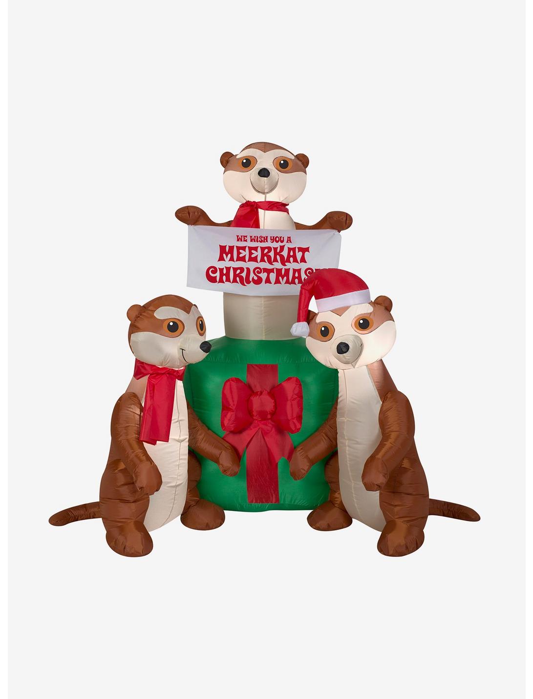 Meercats and Christmas Gift Inflatable Décor, , hi-res