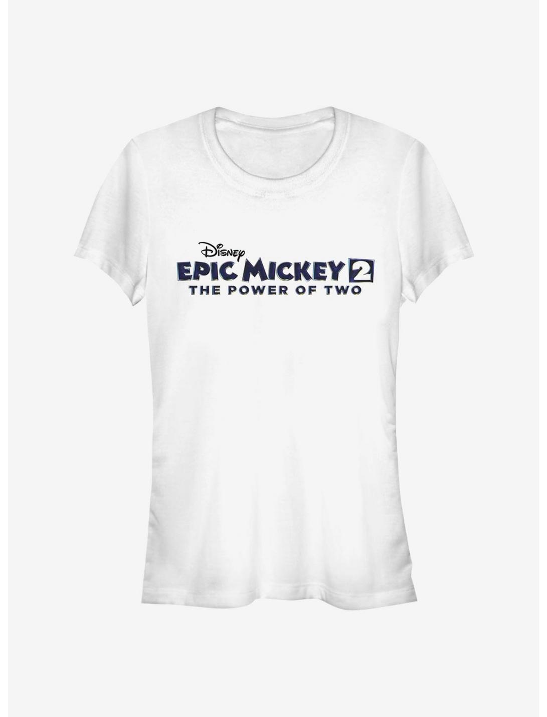 Disney Epic Mickey Power Of Two Logo Girls T-Shirt, WHITE, hi-res
