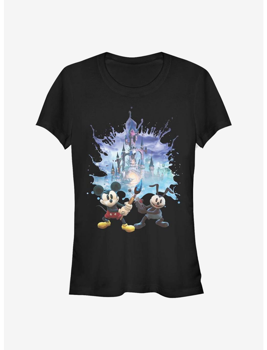 Disney Epic Mickey Splash Poster Cutout Girls T-Shirt, BLACK, hi-res